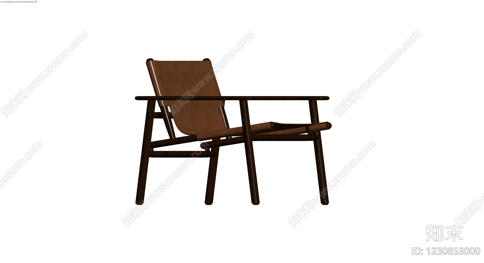 深木色皮革扶手椅3D模型下载【ID:1230853000】