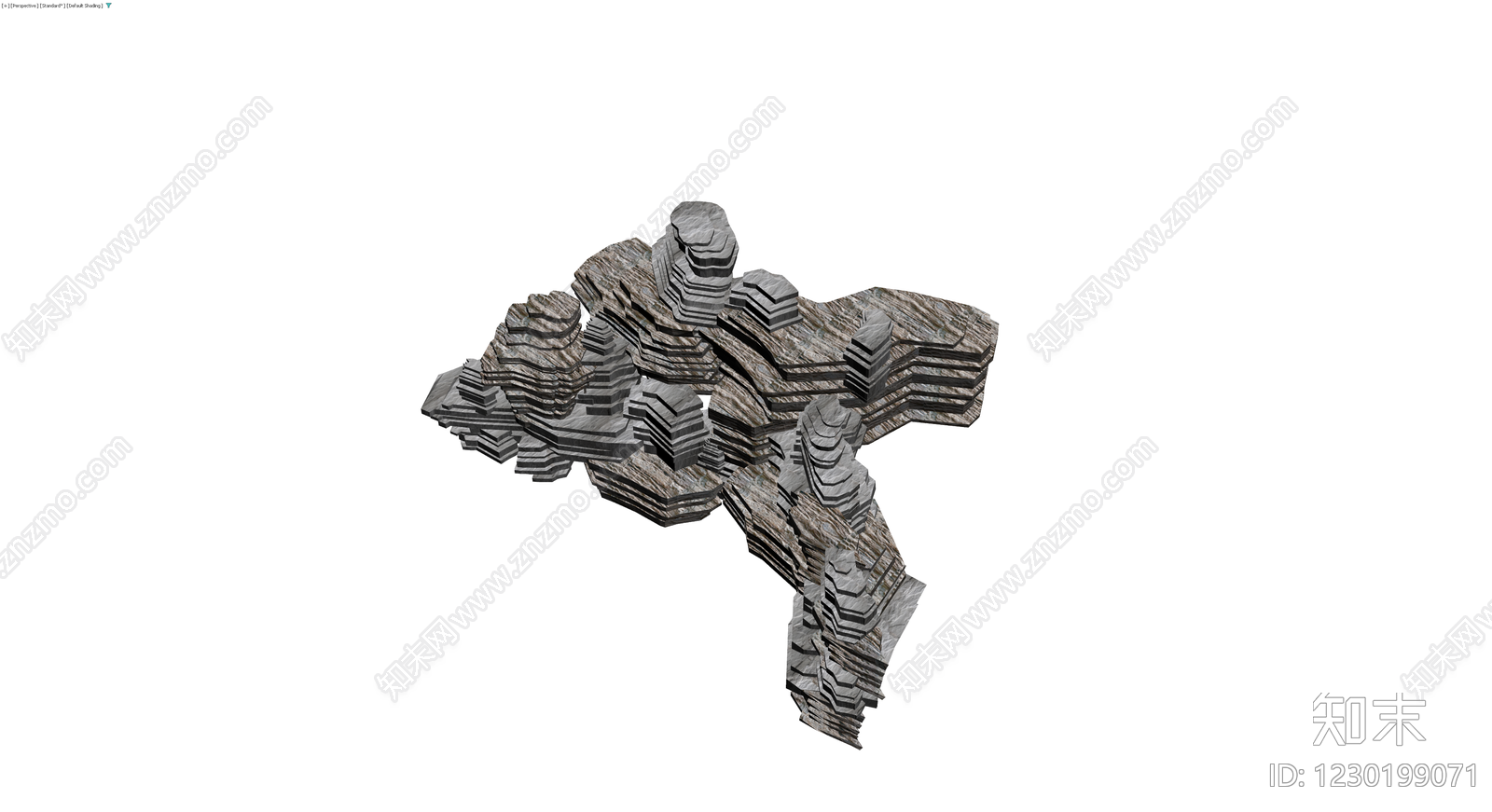 层叠纹理岩石景观3D模型下载【ID:1230199071】