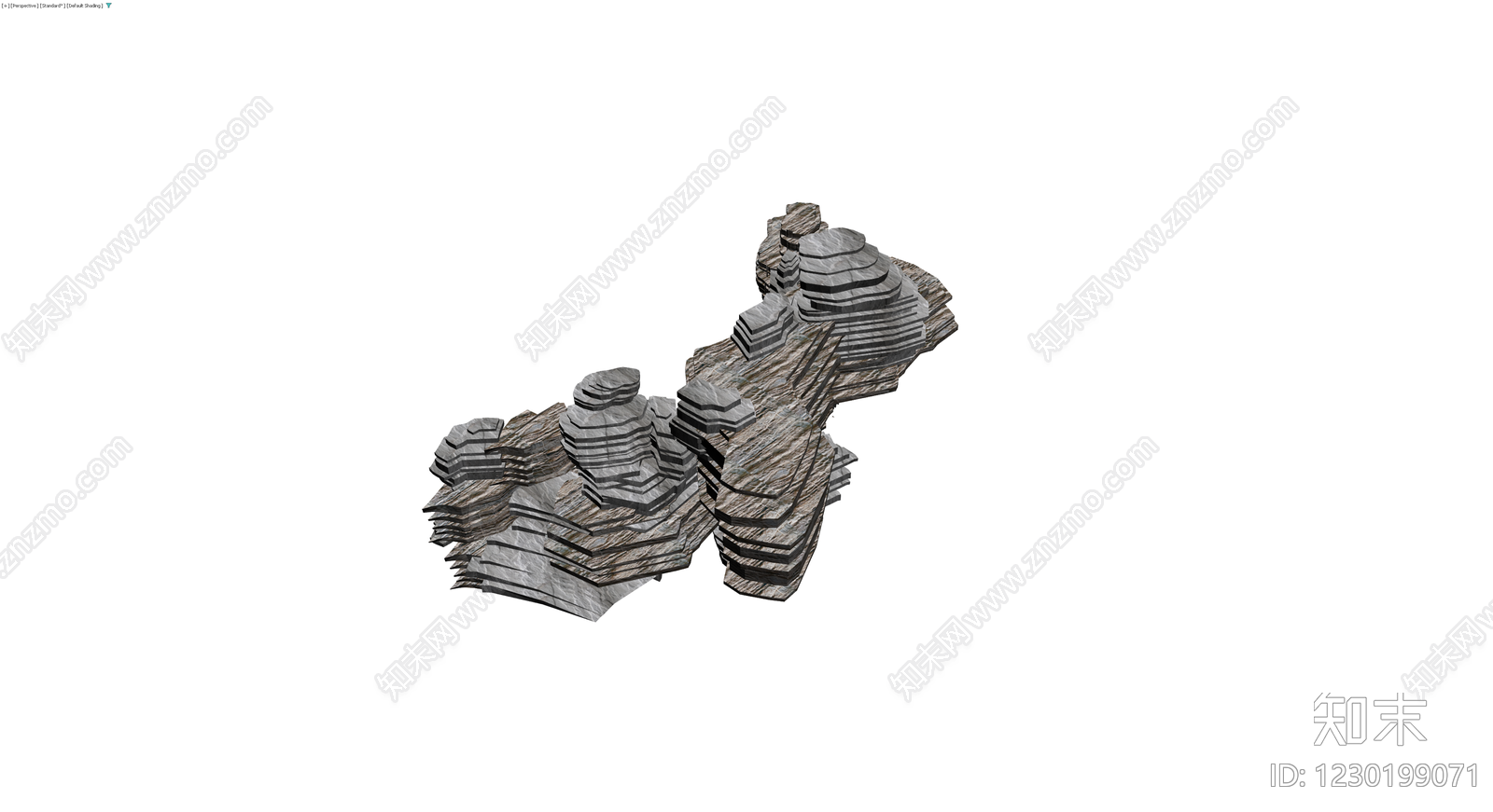 层叠纹理岩石景观3D模型下载【ID:1230199071】