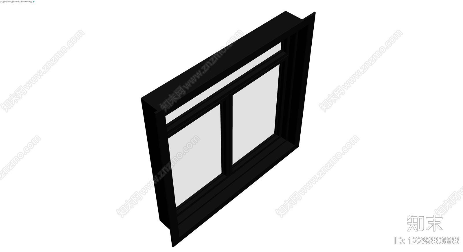 黑色框双扇窗模型3D模型下载【ID:1229830883】