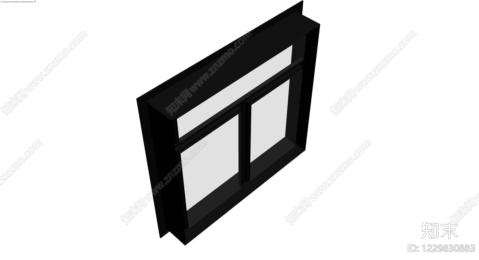 黑色框双扇窗模型3D模型下载【ID:1229830883】