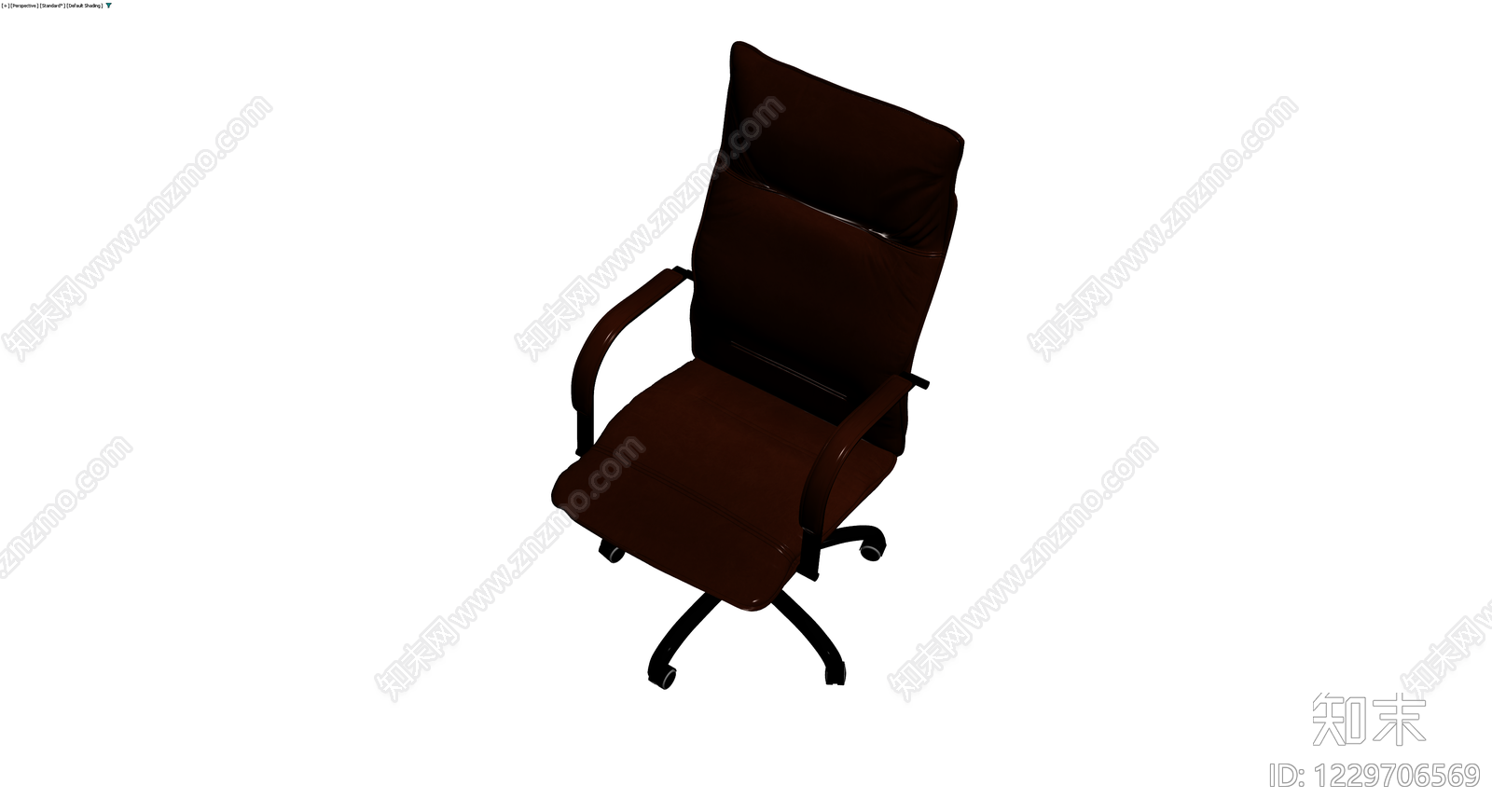 棕色皮质办公椅3D模型下载【ID:1229706569】