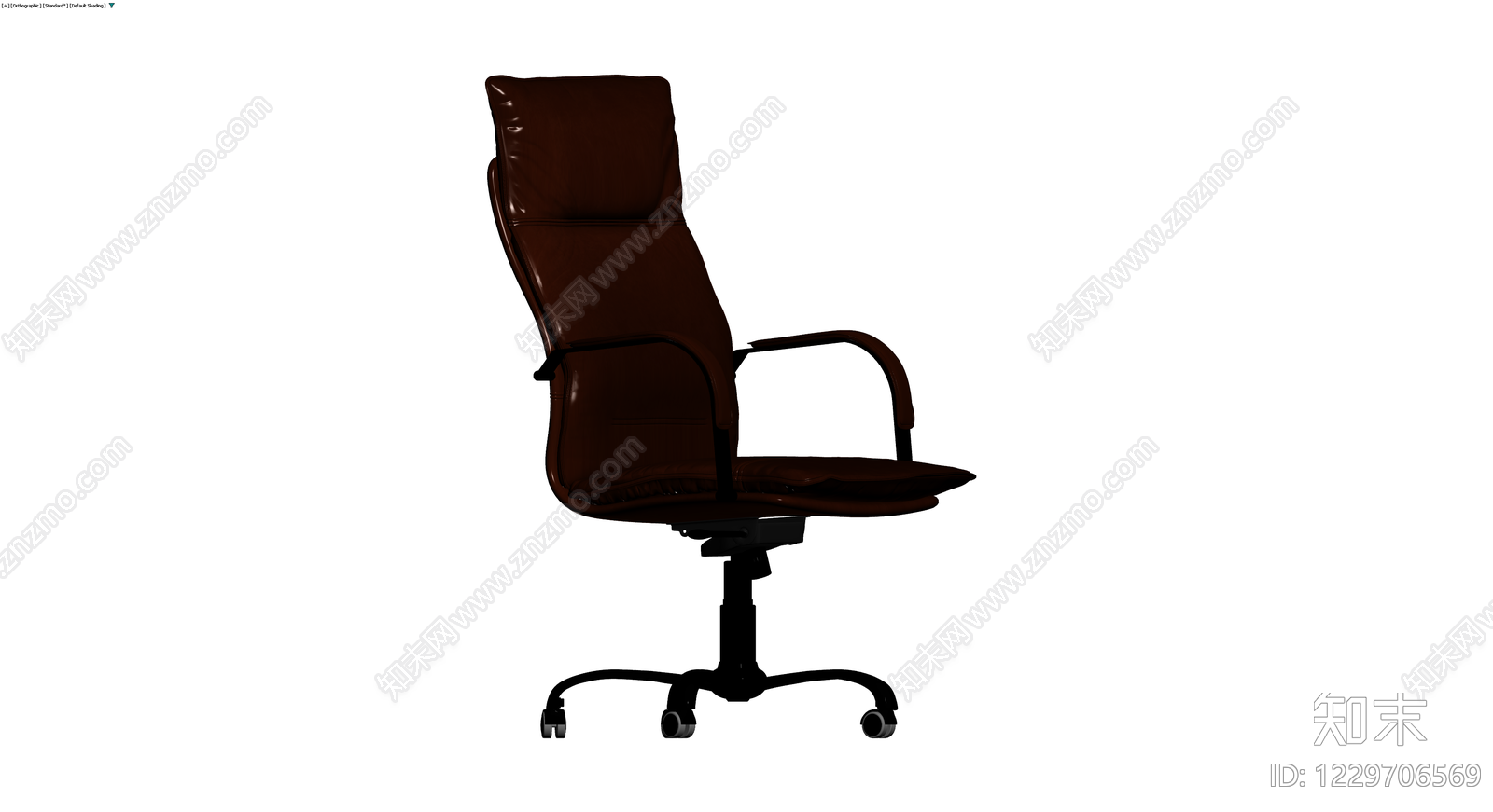 棕色皮质办公椅3D模型下载【ID:1229706569】