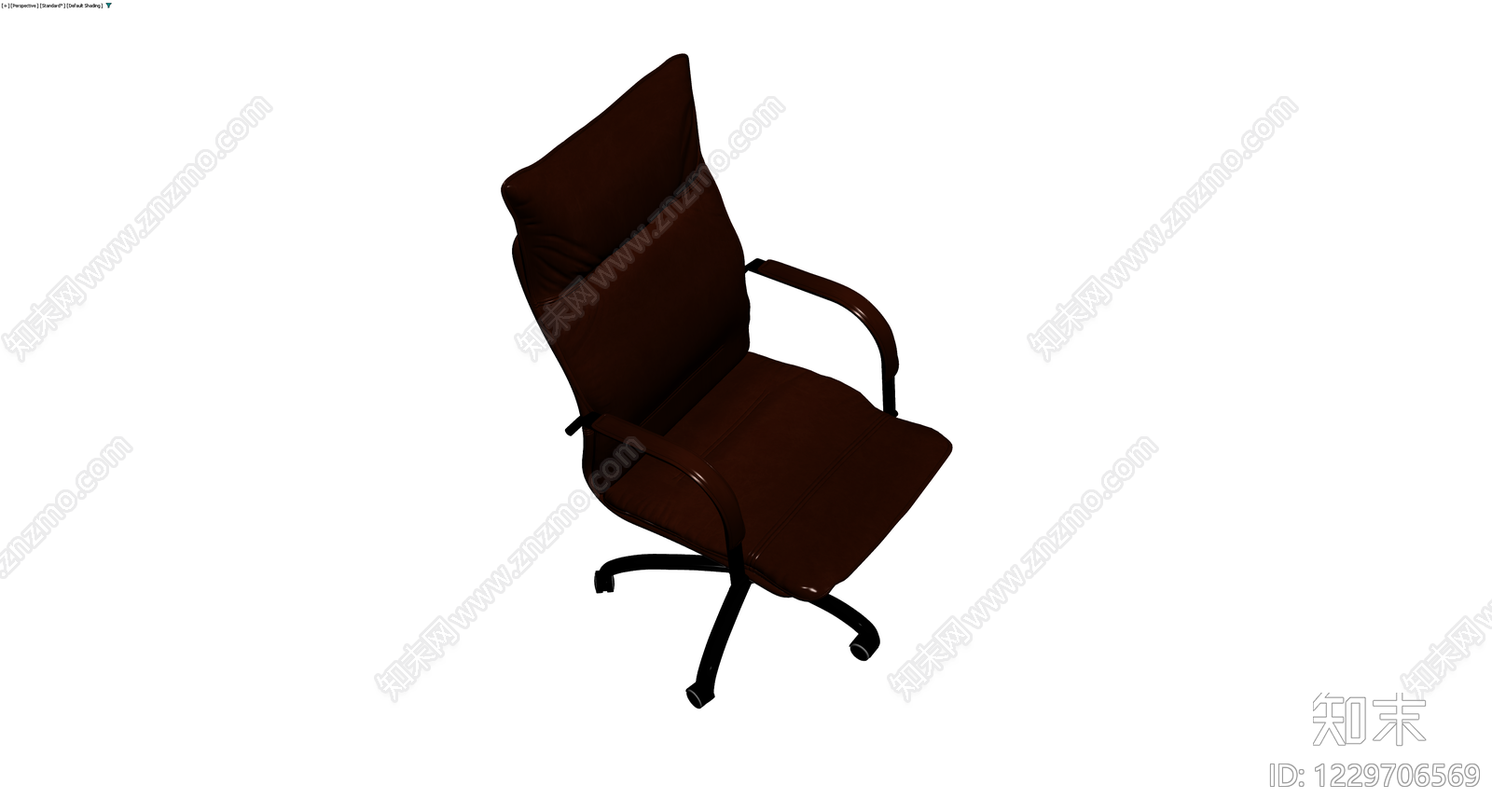 棕色皮质办公椅3D模型下载【ID:1229706569】