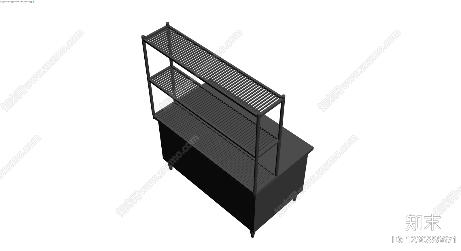 黑色金属置物架组合柜3D模型下载【ID:1230888671】