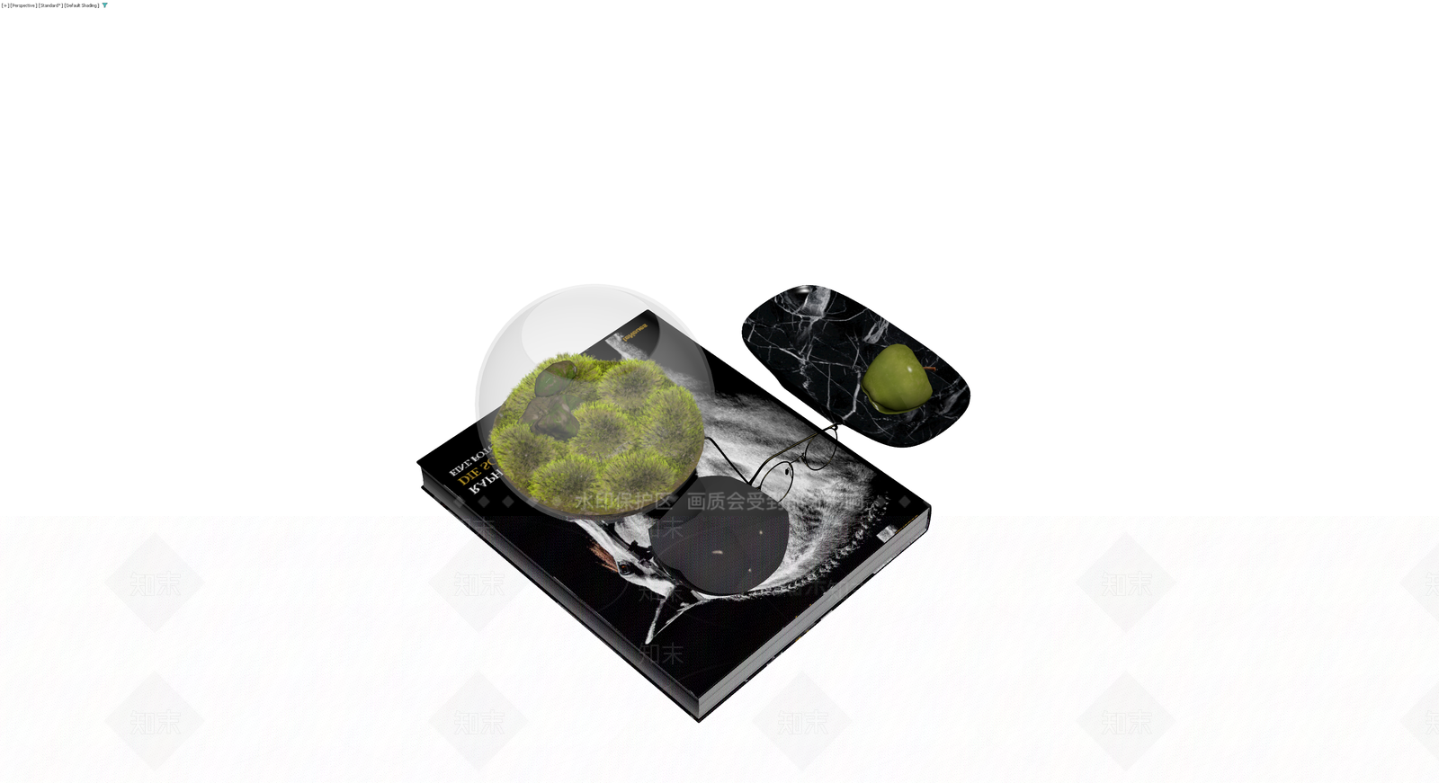 书籍与装饰摆件组合3D模型下载【ID:1230356858】