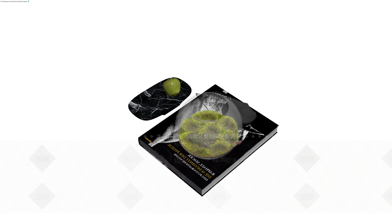 书籍与装饰摆件组合3D模型下载【ID:1230356858】