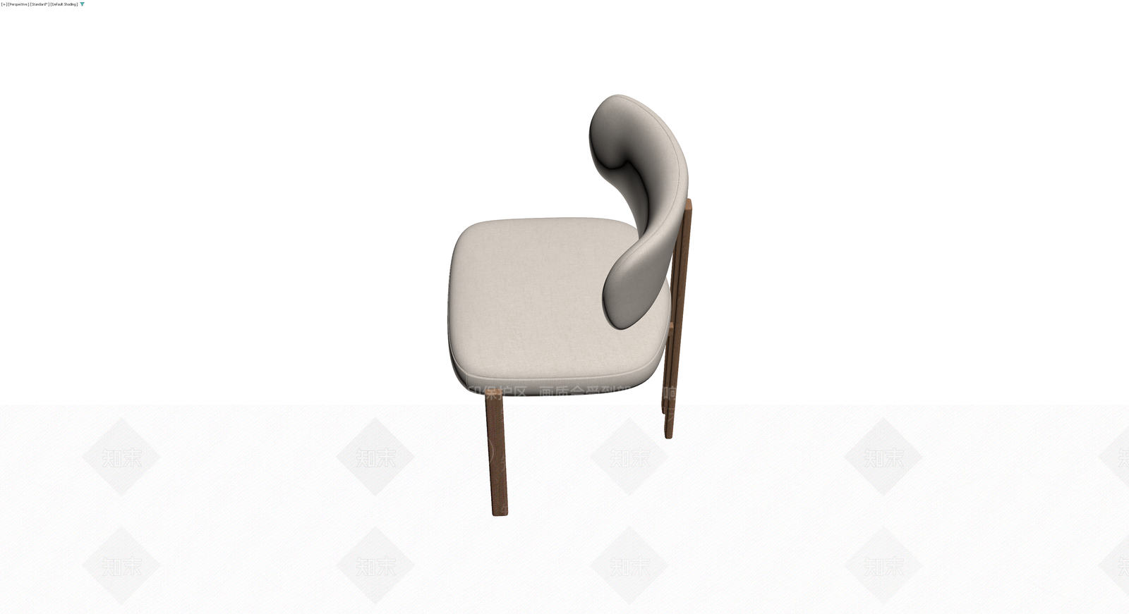 米色布艺木质餐椅3D模型下载【ID:1230178088】
