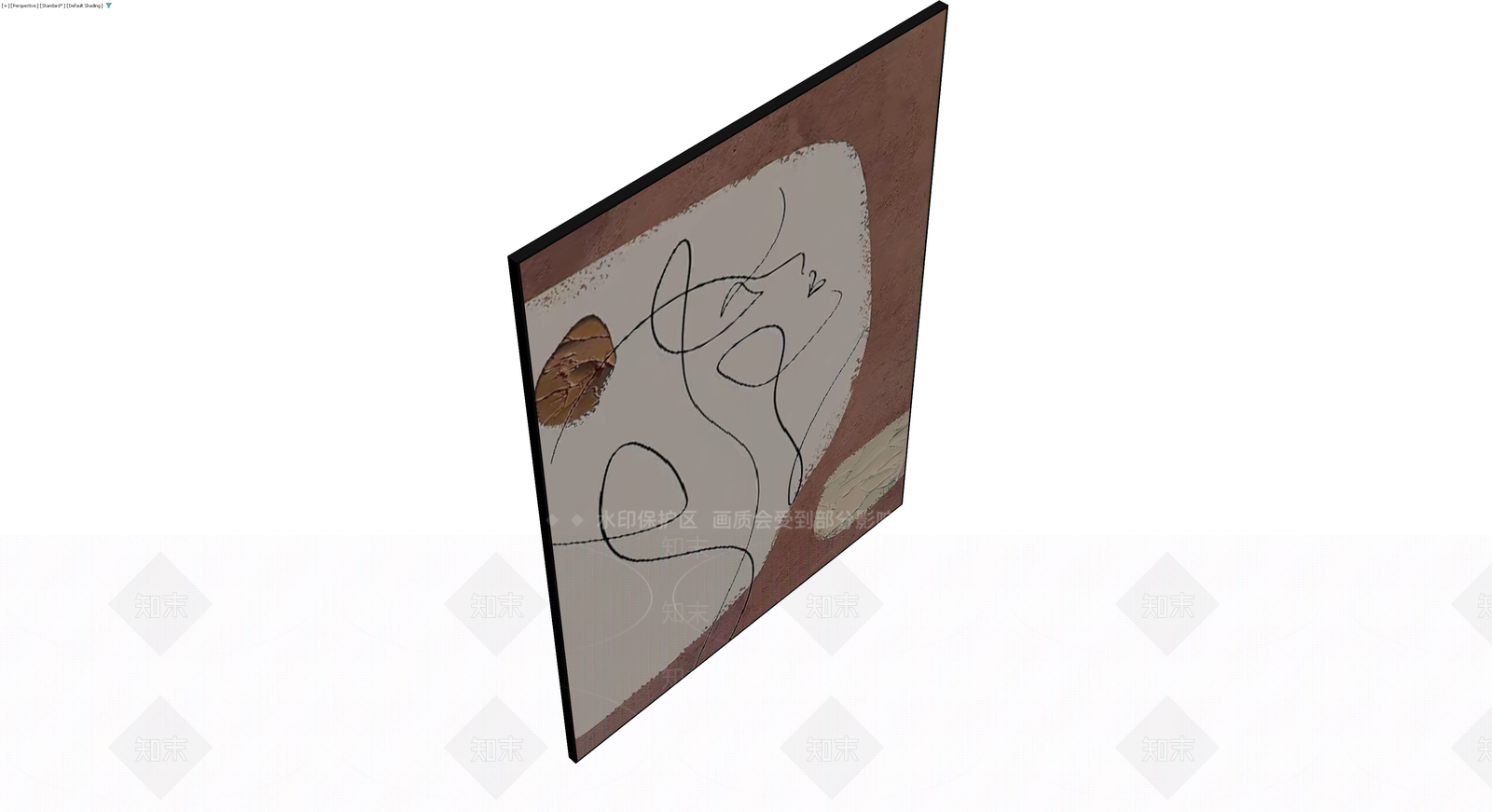 抽象线条风格装饰挂画3D模型下载【ID:1229649981】