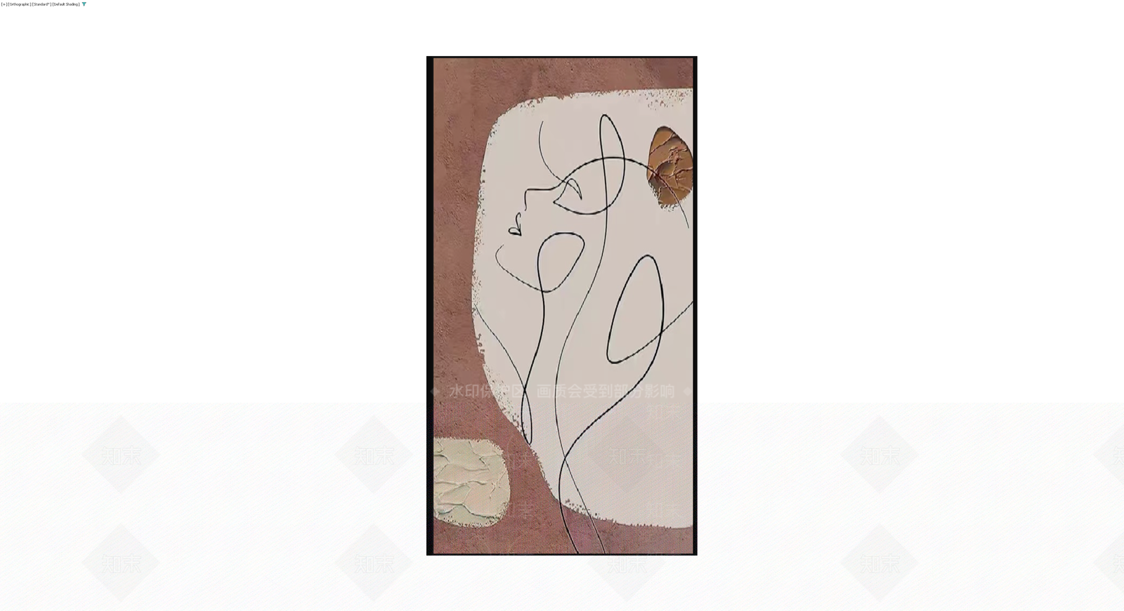 抽象线条风格装饰挂画3D模型下载【ID:1229649981】