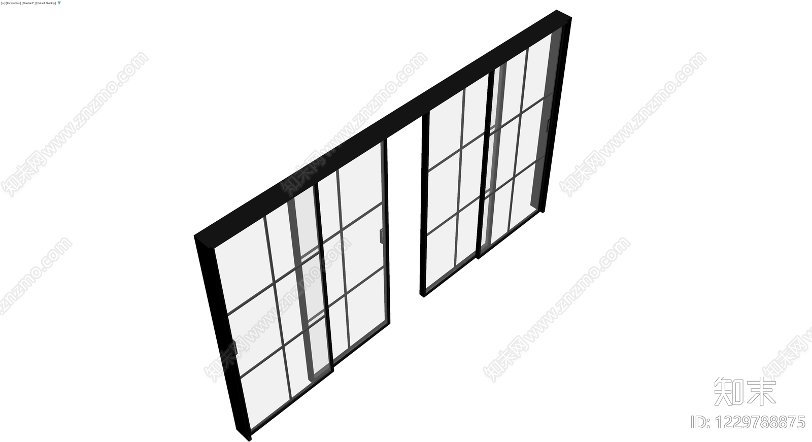 黑色边框玻璃隔断门3D模型下载【ID:1229788875】