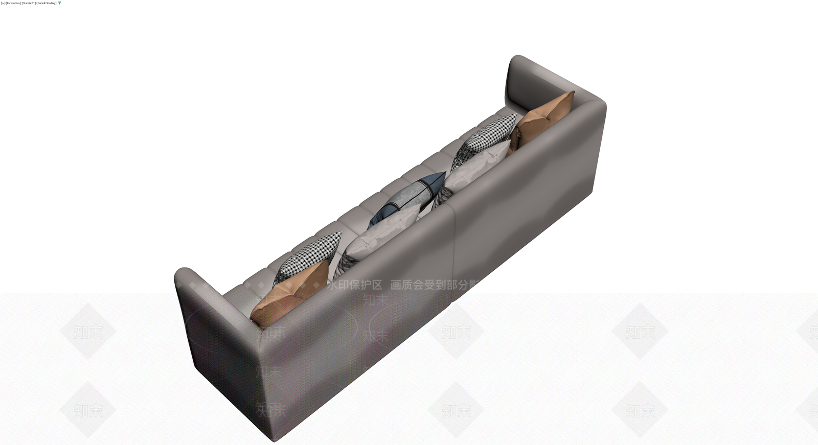 现代灰色条纹沙发组合3D模型下载【ID:1230416474】