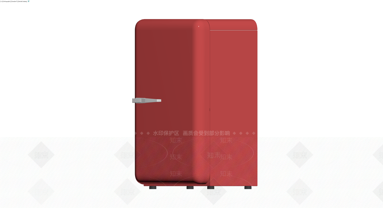 红色复古小冰箱3D模型下载【ID:1230403824】