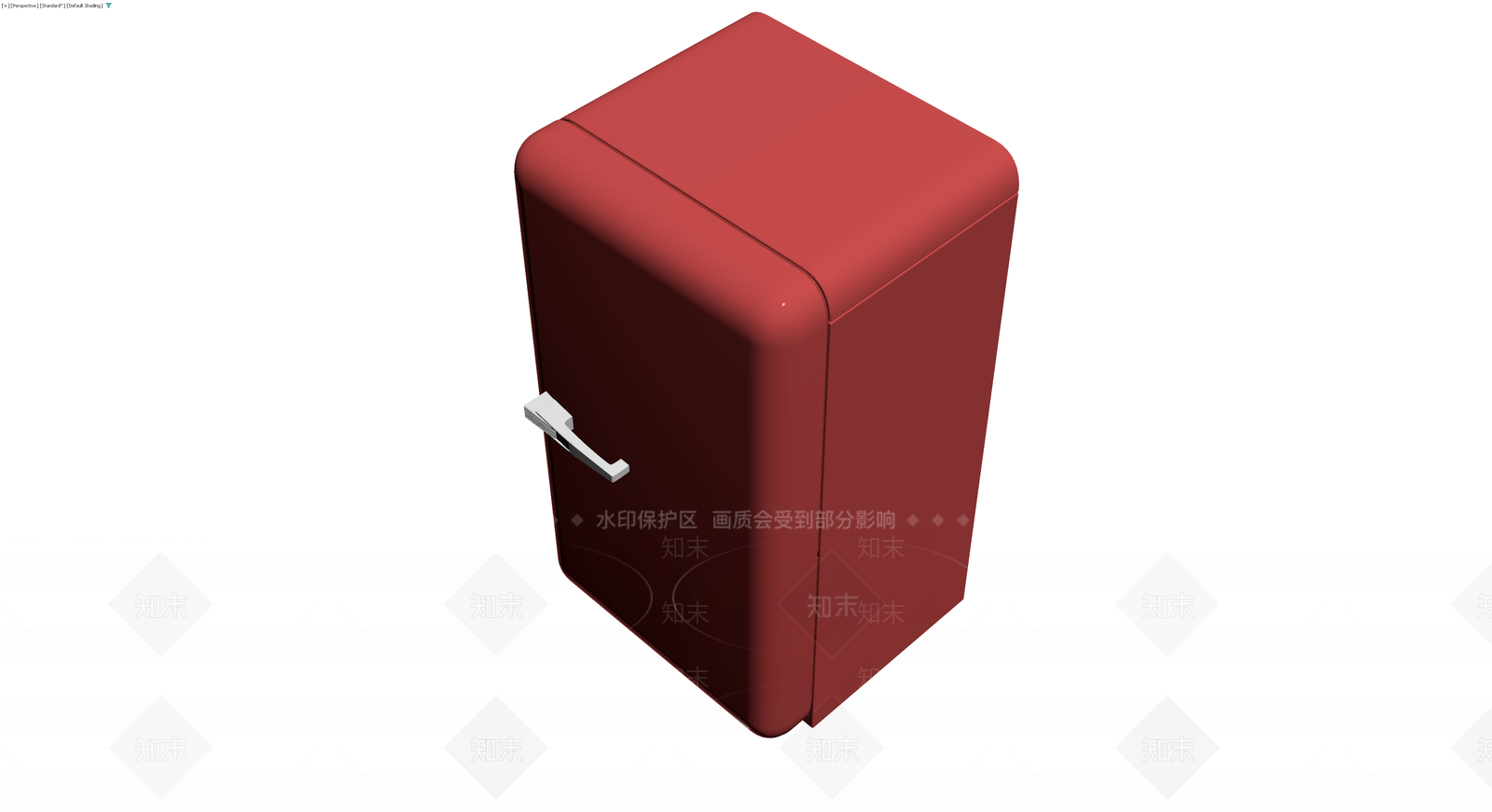 红色复古小冰箱3D模型下载【ID:1230403824】