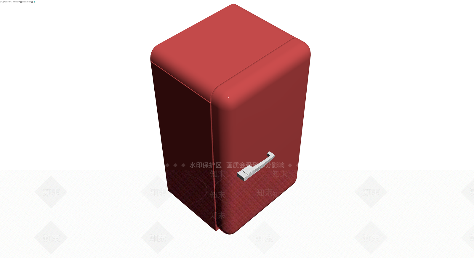红色复古小冰箱3D模型下载【ID:1230403824】