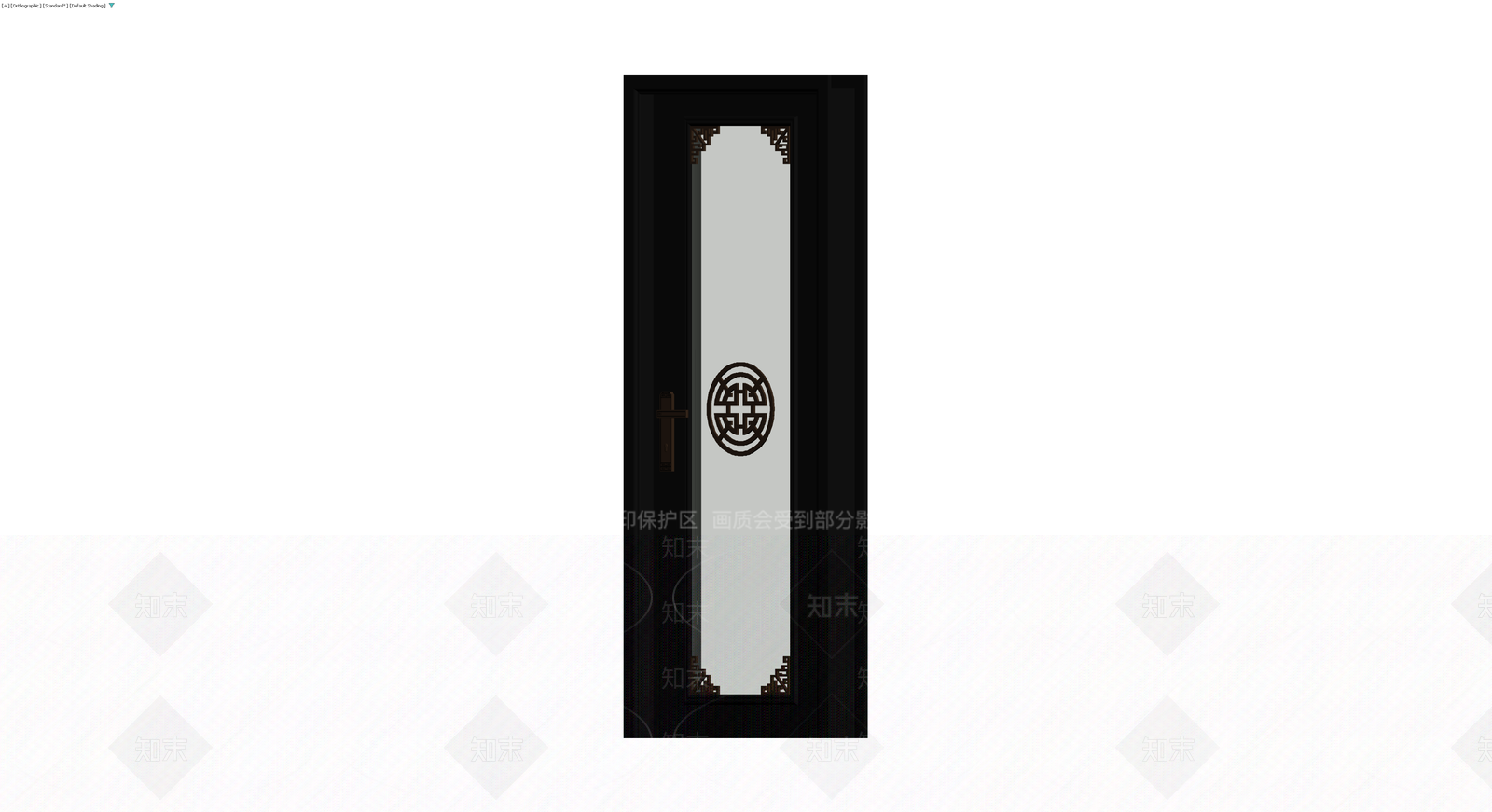 中式黑框玻璃门3D模型下载【ID:1230013225】