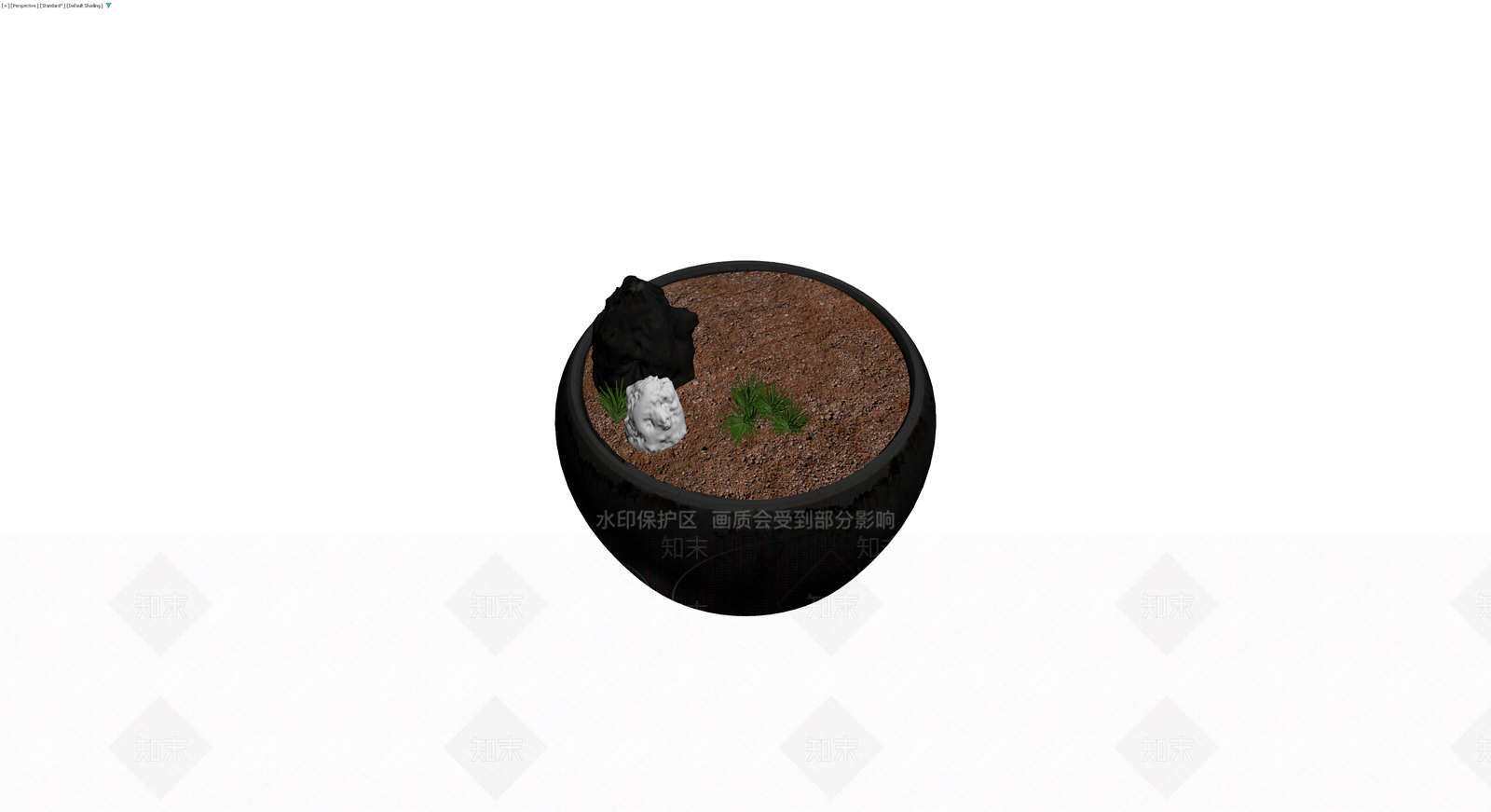 日式盆栽景观小品3D模型下载【ID:1230789276】