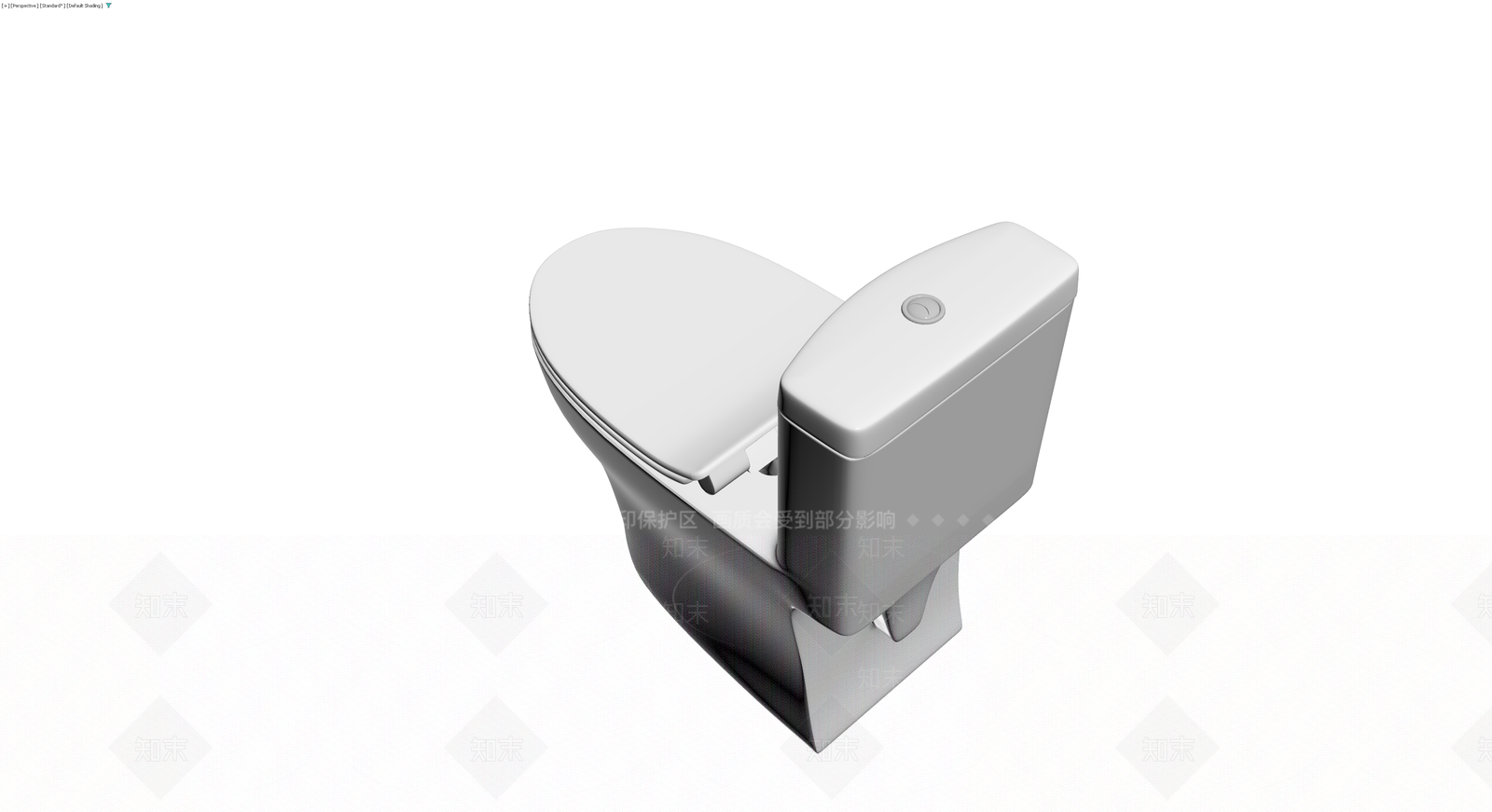 现代连体马桶白模3D模型下载【ID:1230000514】
