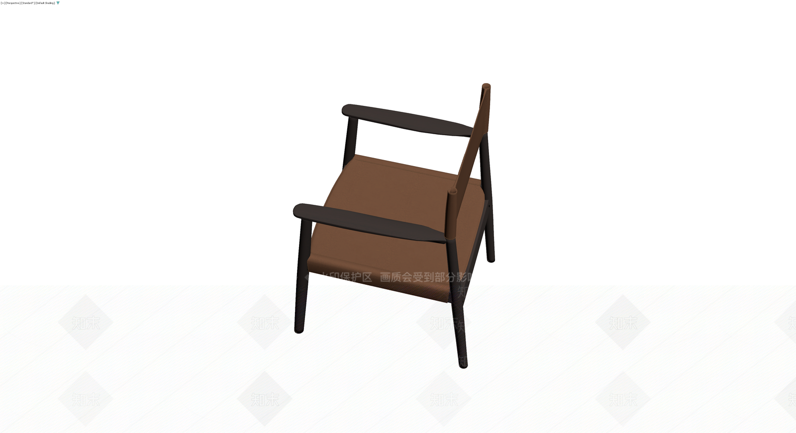 深木色皮革扶手椅3D模型下载【ID:1229659722】