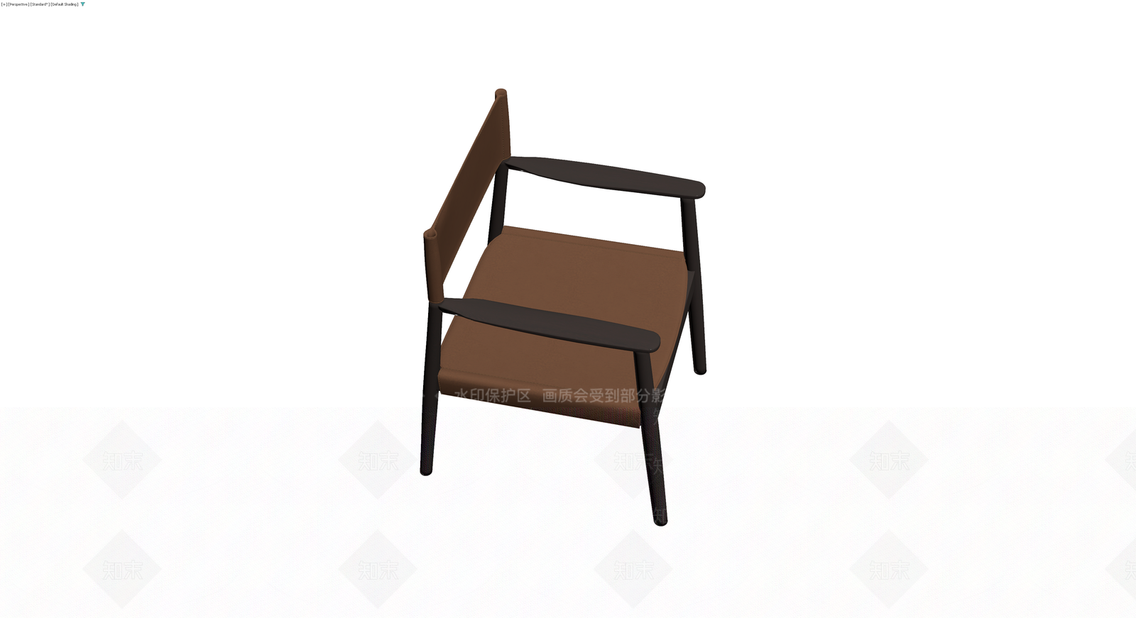深木色皮革扶手椅3D模型下载【ID:1229659722】