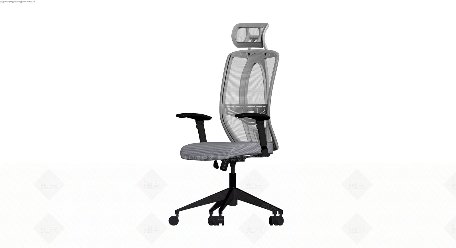 灰色网布办公椅3D模型下载【ID:1229652912】