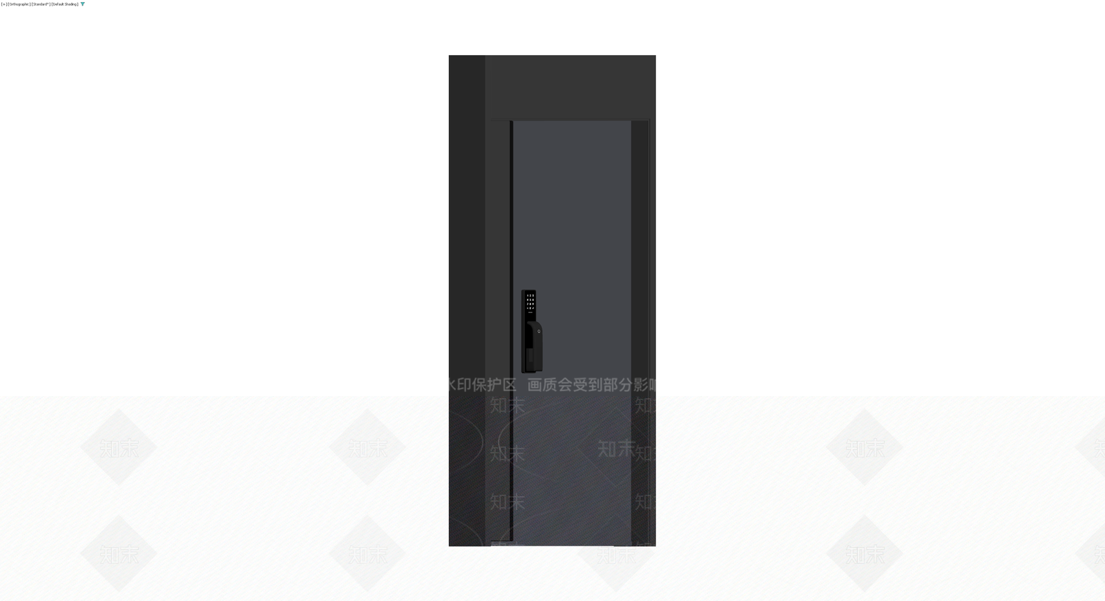 黑色智能门锁门体3D模型下载【ID:1230596674】