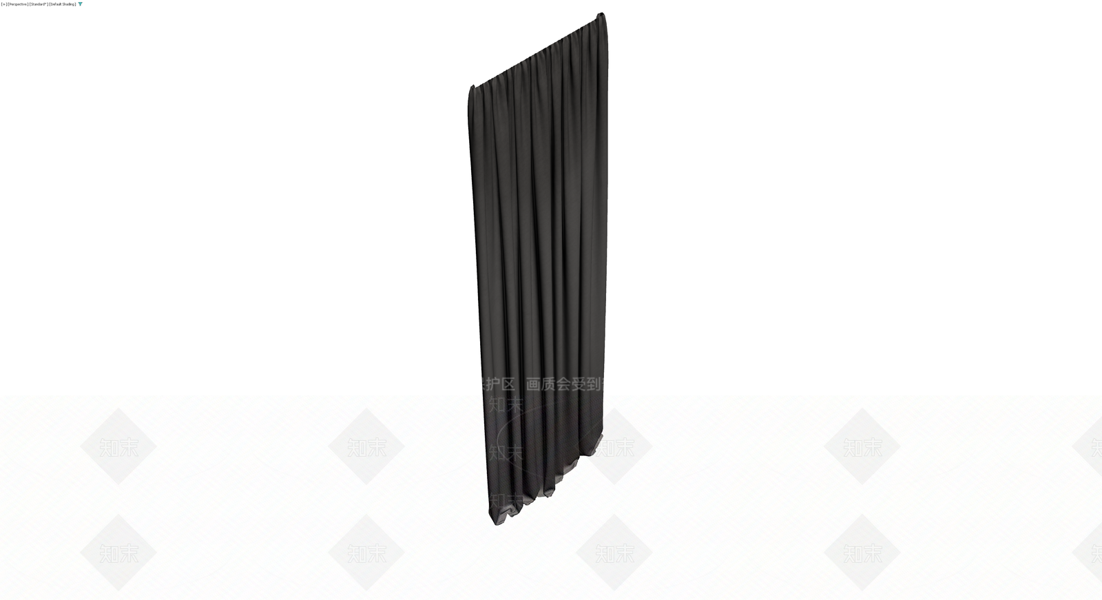 灰色褶皱布艺窗帘3D模型下载【ID:1230714175】