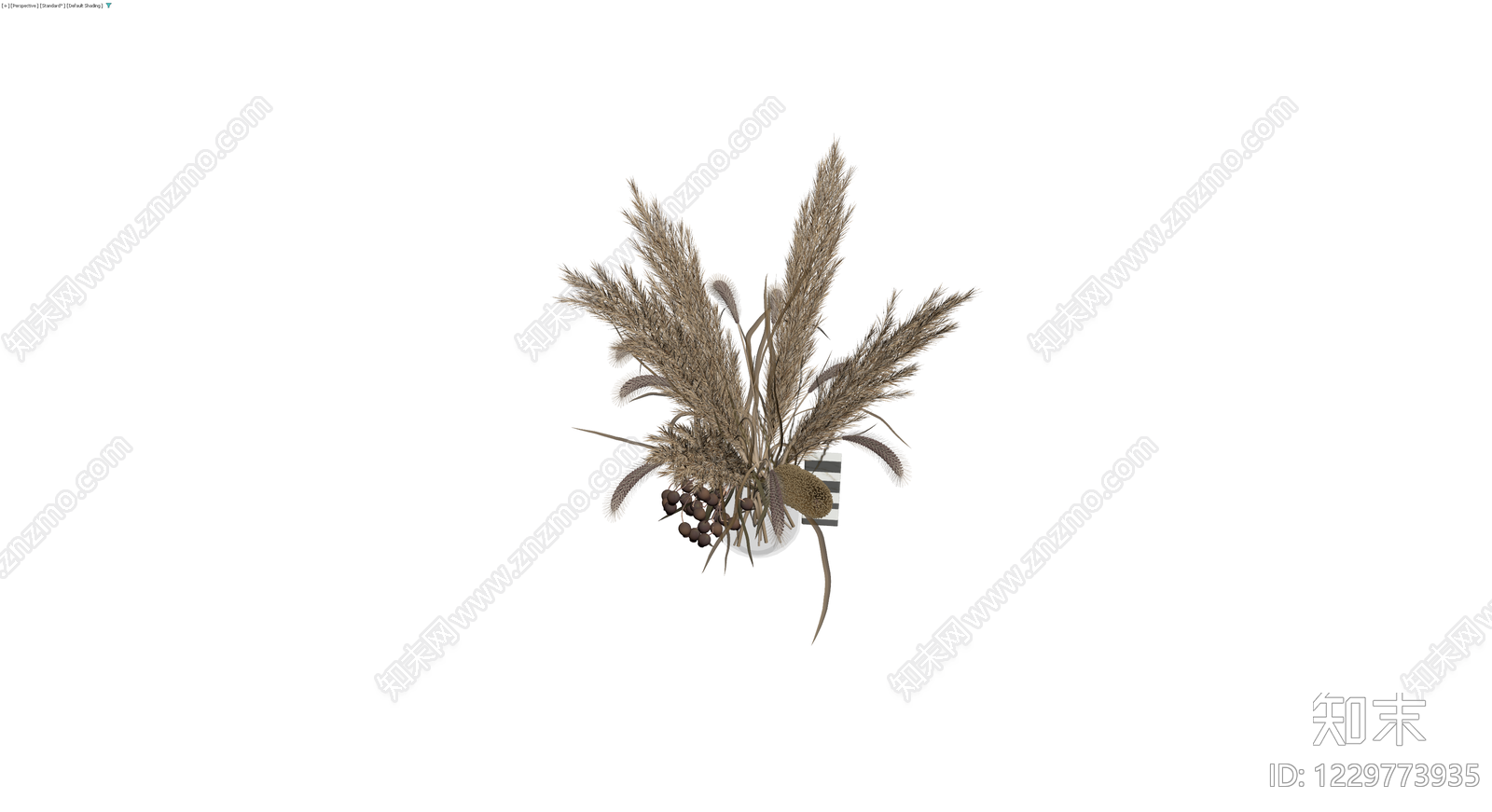 干花盆栽组合摆件3D模型下载【ID:1229773935】