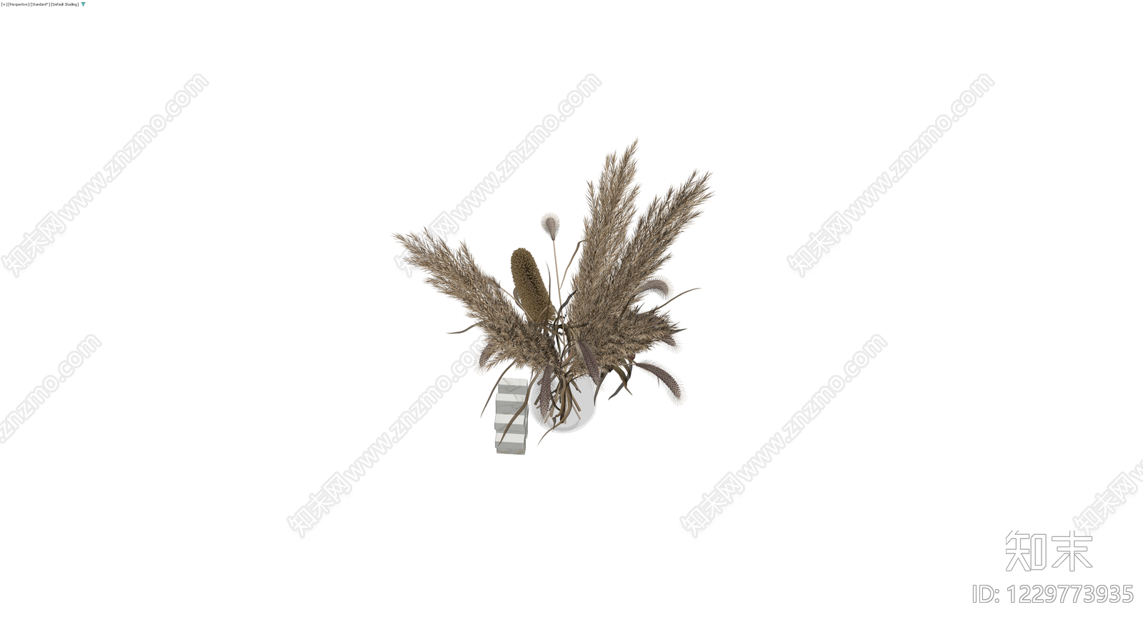 干花盆栽组合摆件3D模型下载【ID:1229773935】