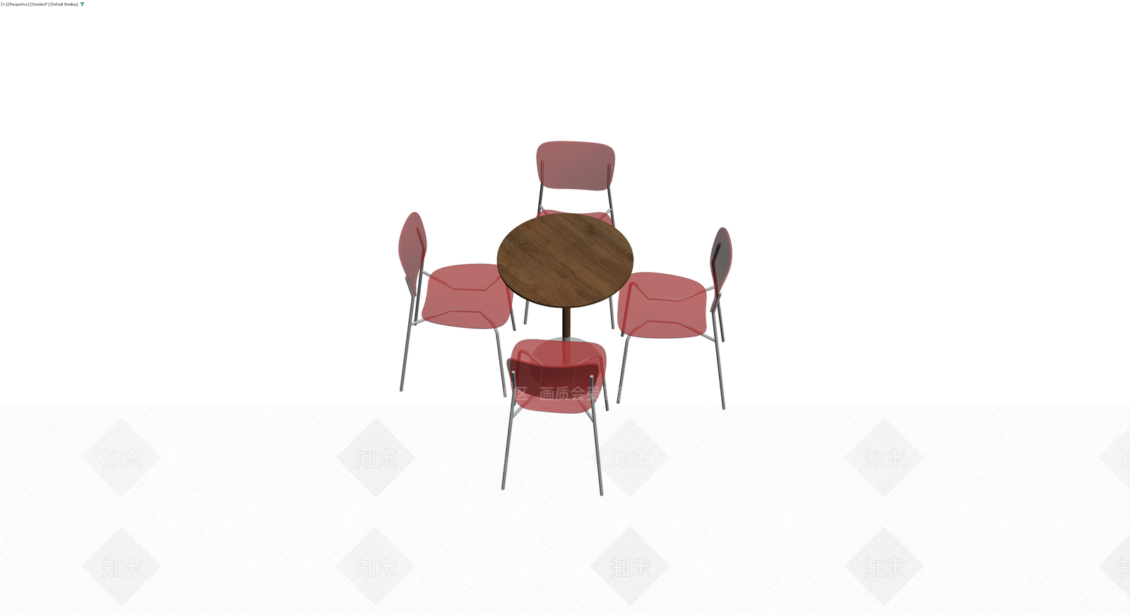红座木面四人餐桌椅组3D模型下载【ID:1230793139】