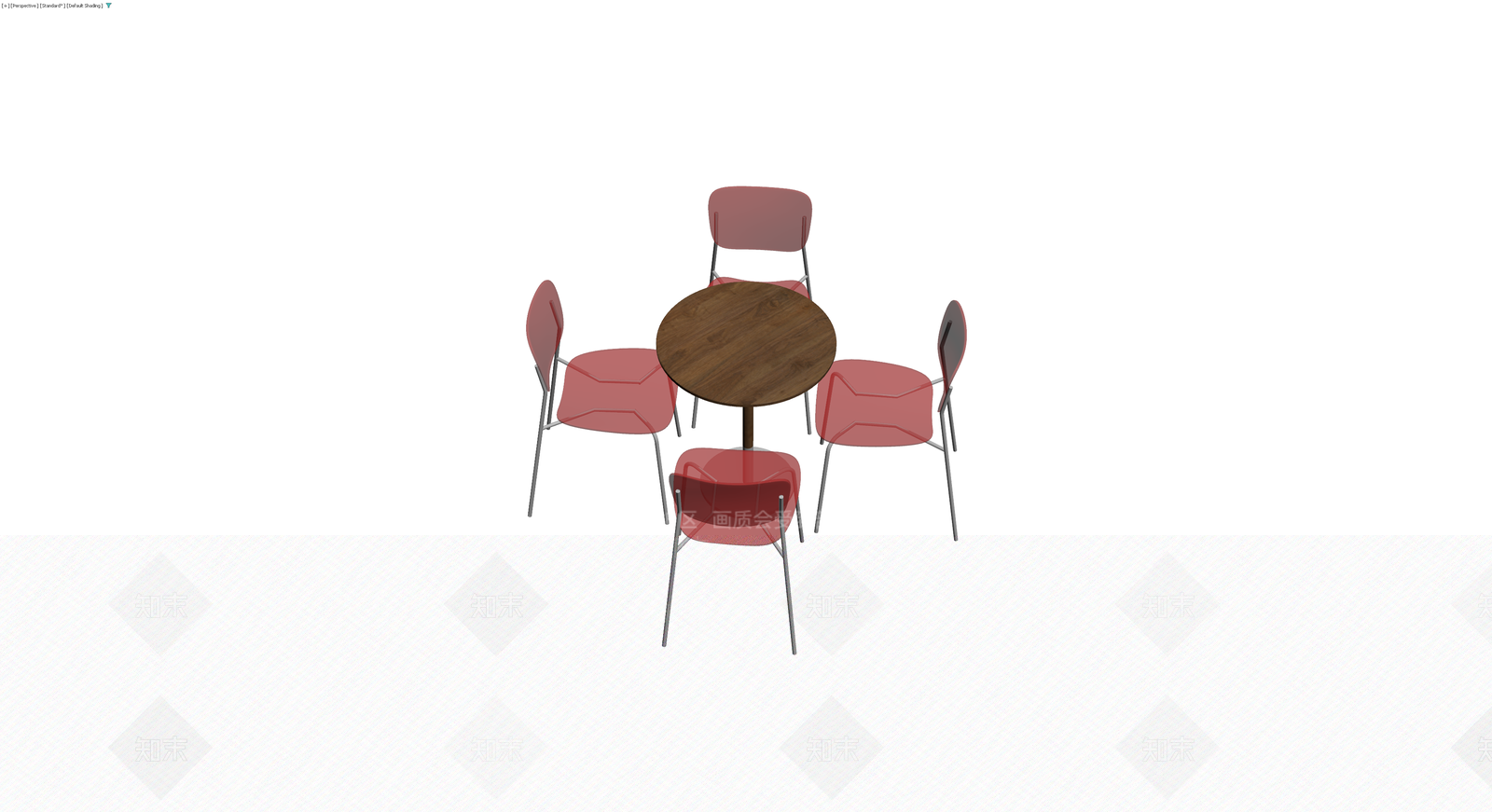 红座木面四人餐桌椅组3D模型下载【ID:1230793139】