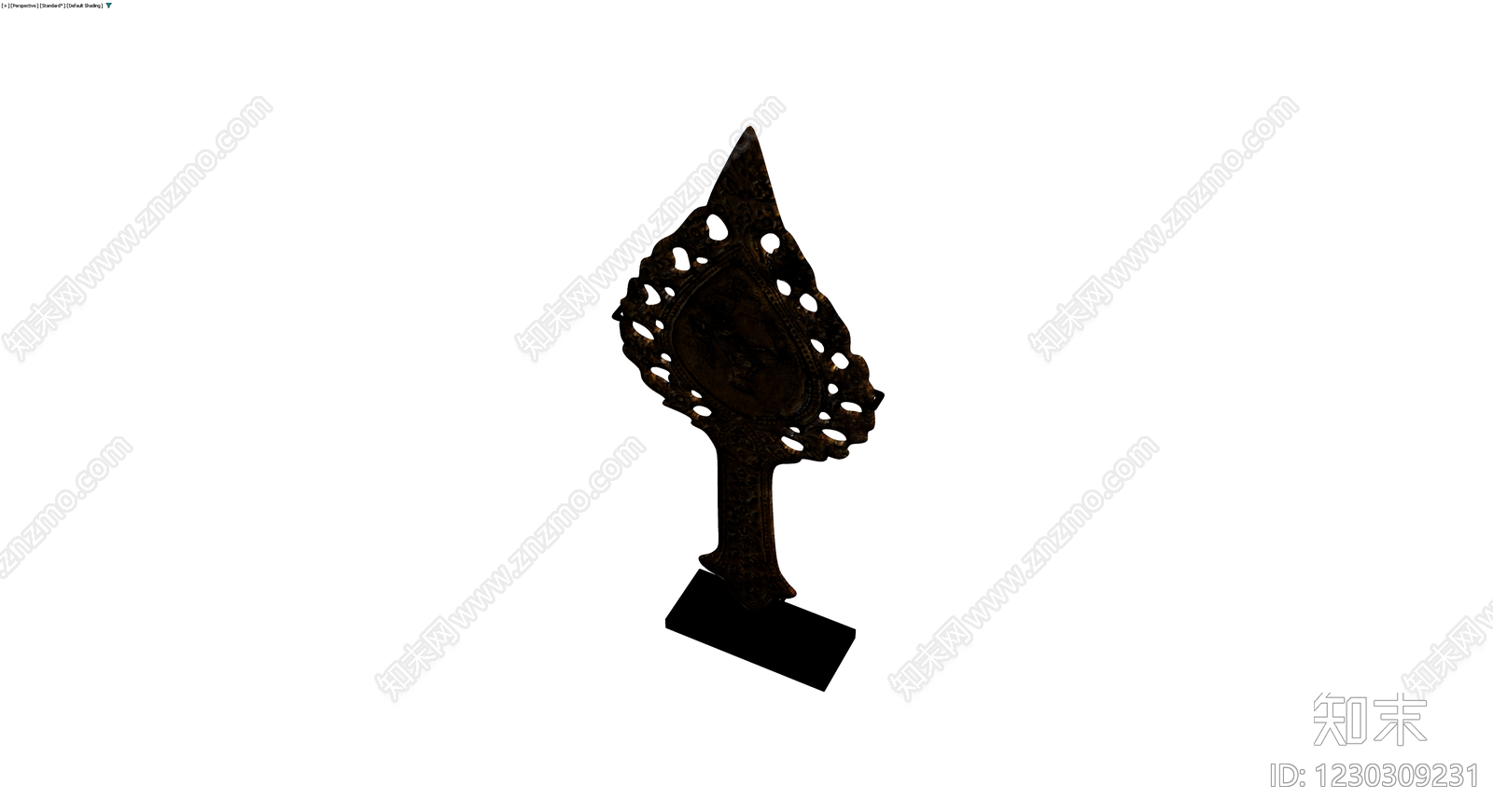 复古镂空雕花手镜3D模型下载【ID:1230309231】