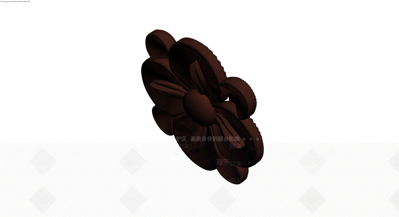深褐色巧克力花朵雕塑3D模型下载【ID:1230392260】