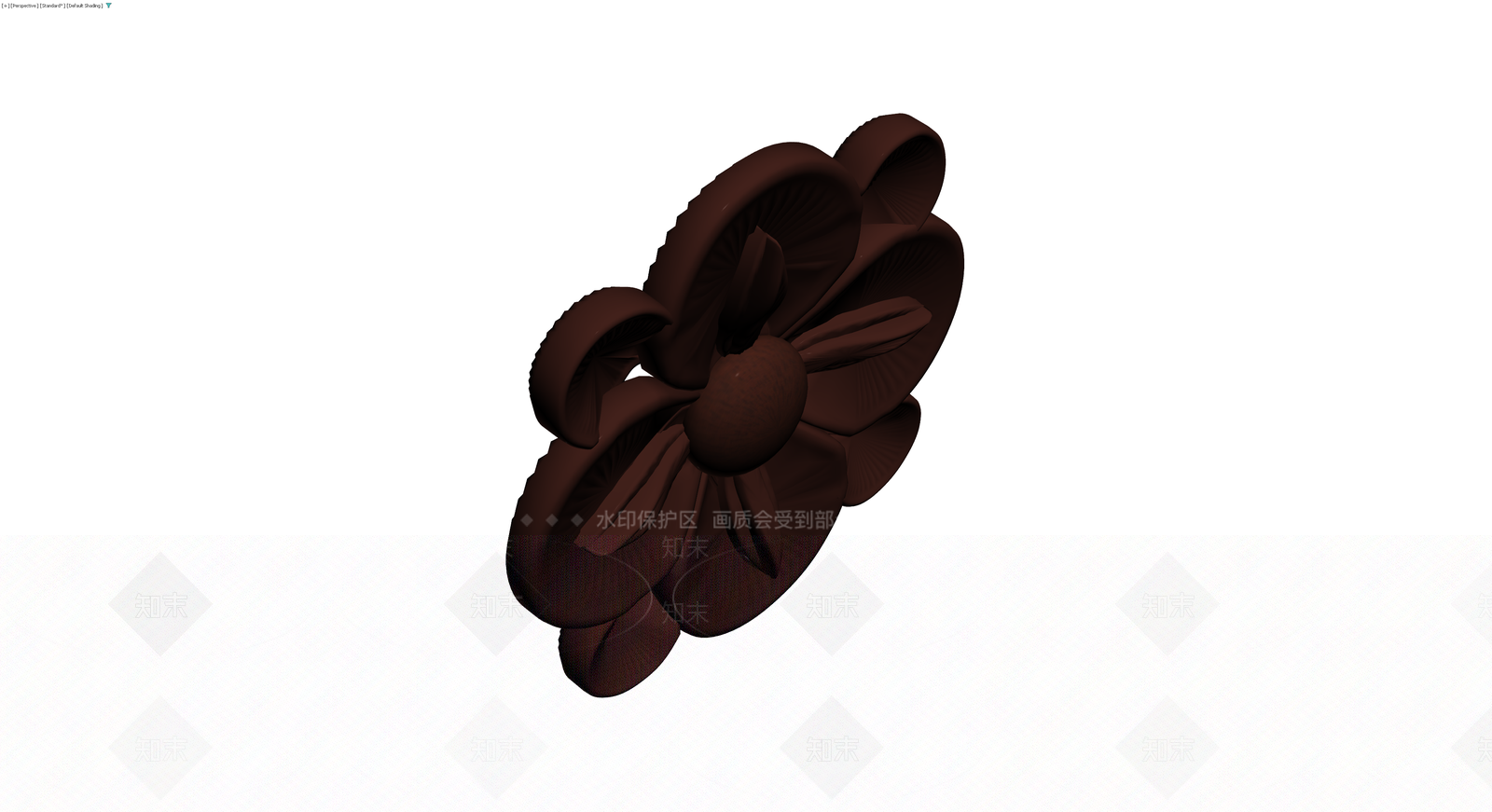 深褐色巧克力花朵雕塑3D模型下载【ID:1230392260】
