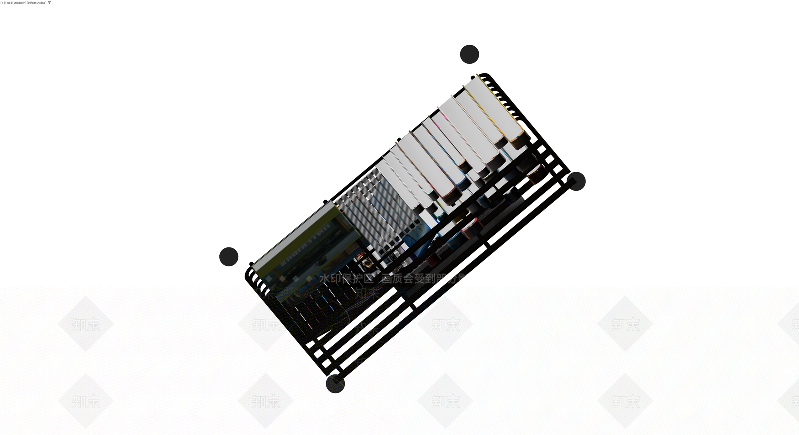 黑色五层杂志架3D模型下载【ID:1230108640】