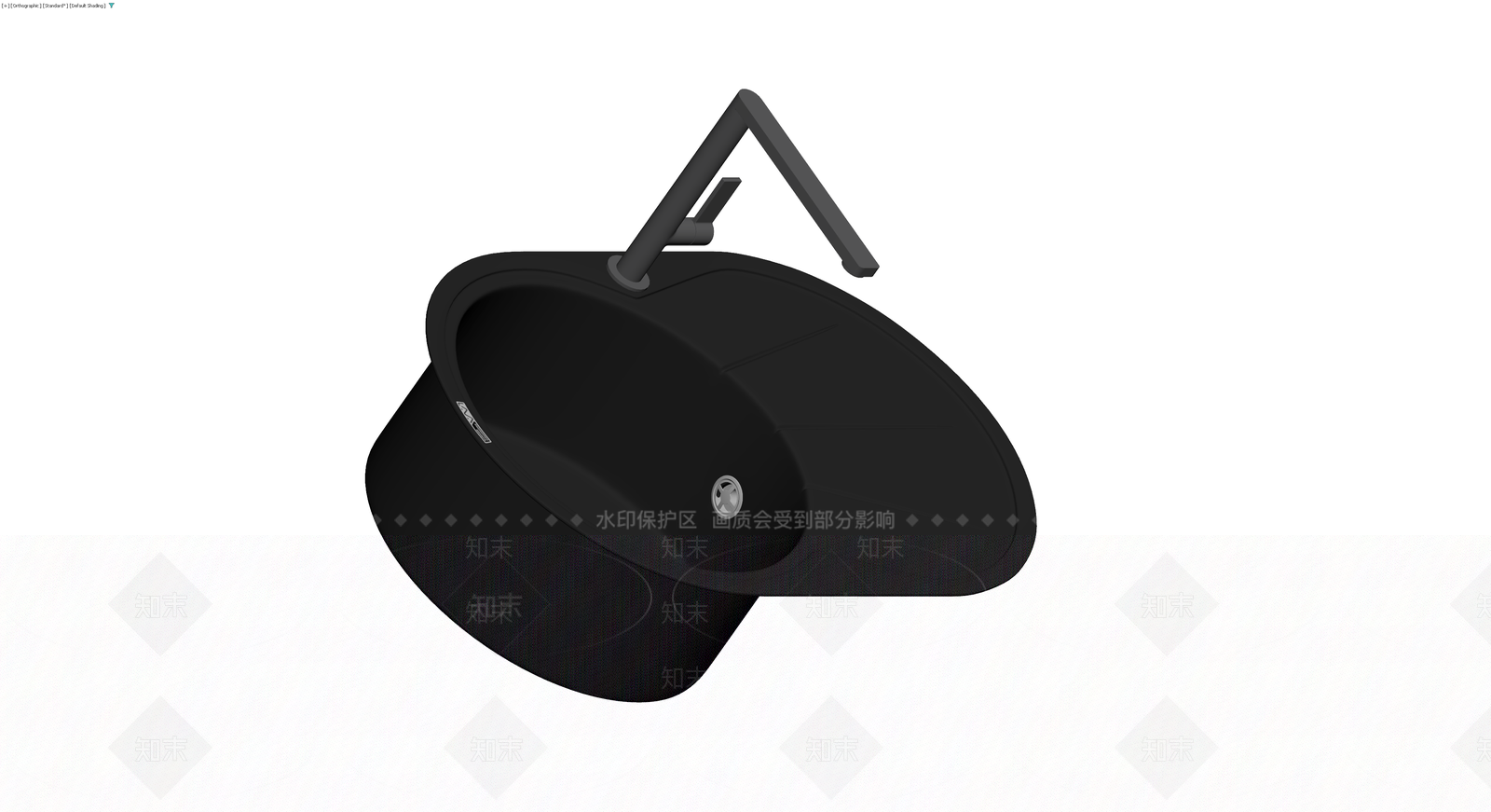 黑色带支架垃圾桶3D模型下载【ID:1230685913】