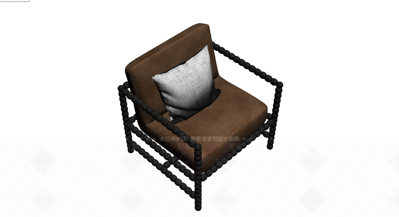 黑色串珠扶手椅3D模型下载【ID:1229626071】