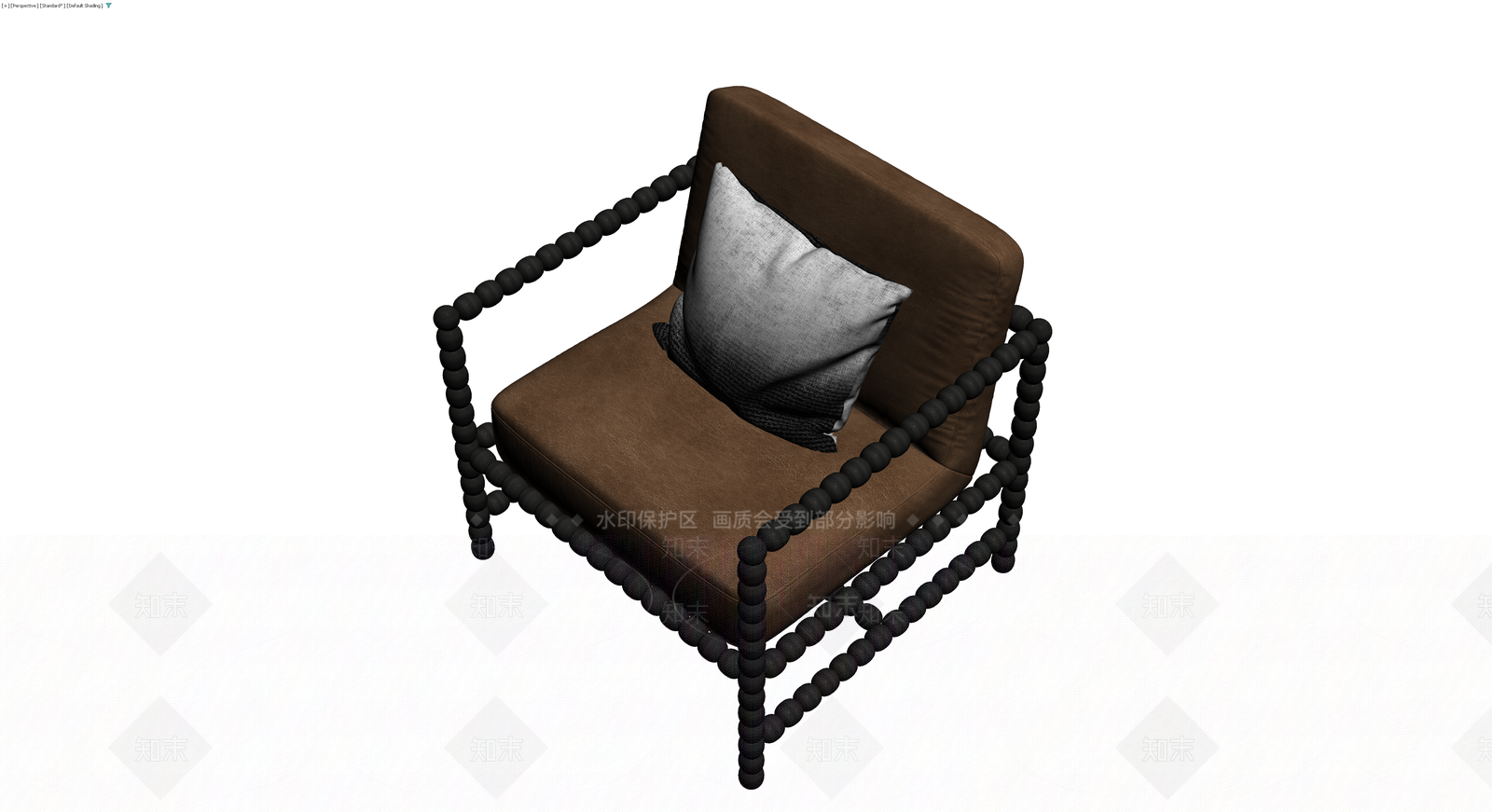 黑色串珠扶手椅3D模型下载【ID:1229626071】
