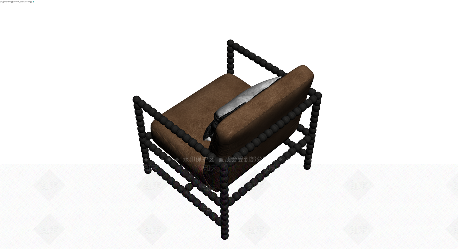 黑色串珠扶手椅3D模型下载【ID:1229626071】