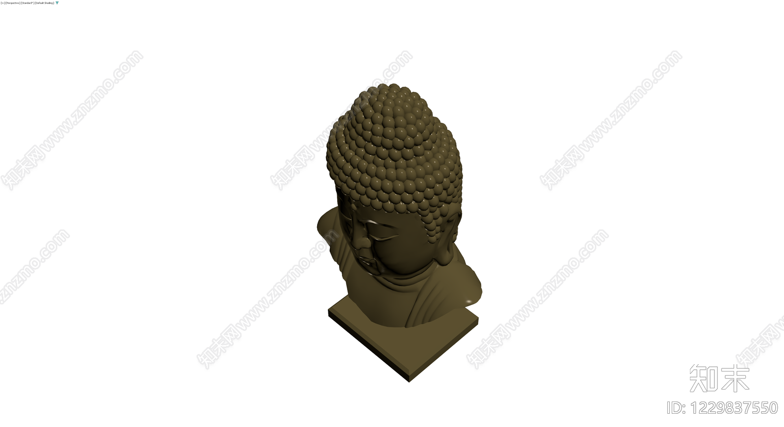 佛像半身雕塑3D模型下载【ID:1229837550】
