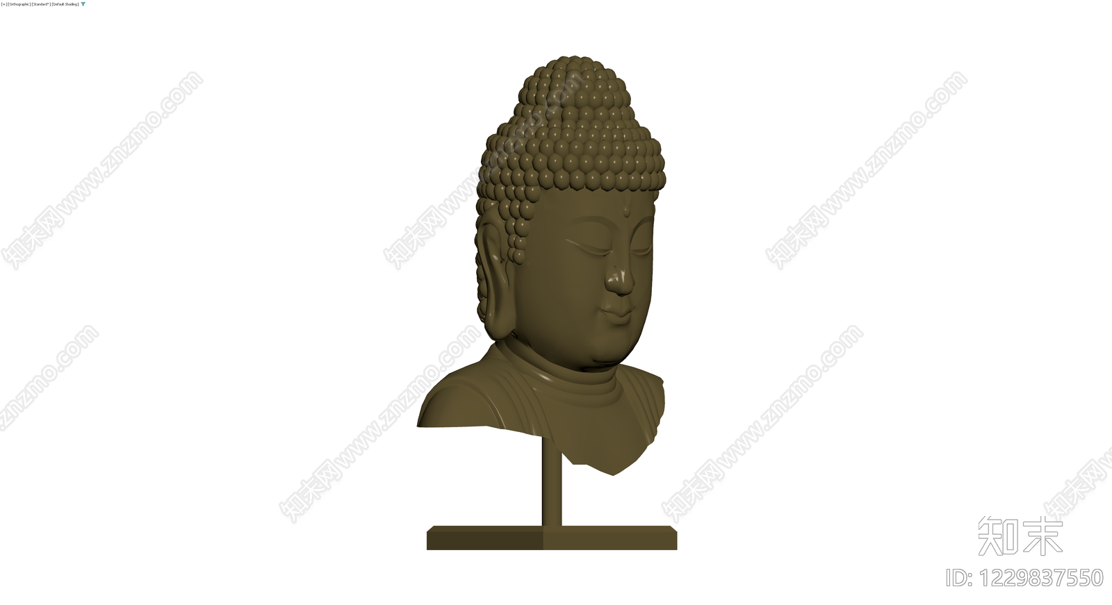 佛像半身雕塑3D模型下载【ID:1229837550】