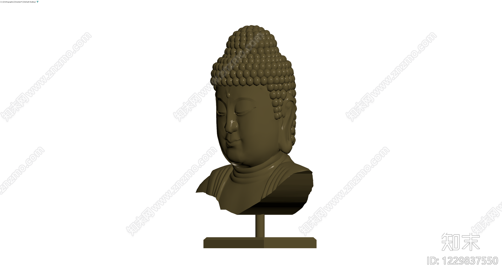 佛像半身雕塑3D模型下载【ID:1229837550】