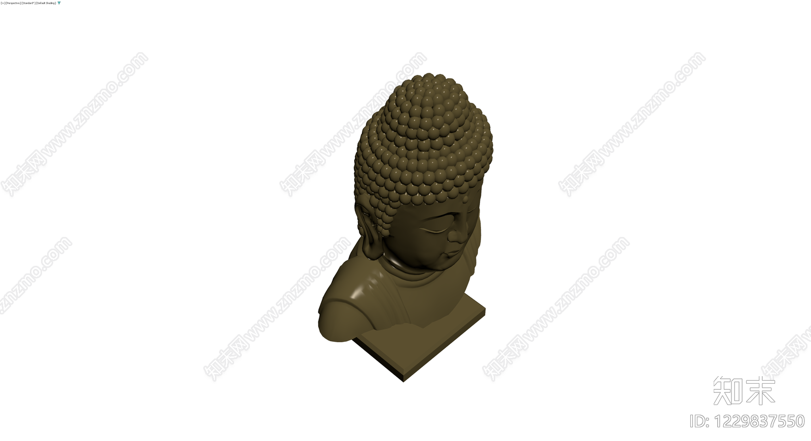 佛像半身雕塑3D模型下载【ID:1229837550】