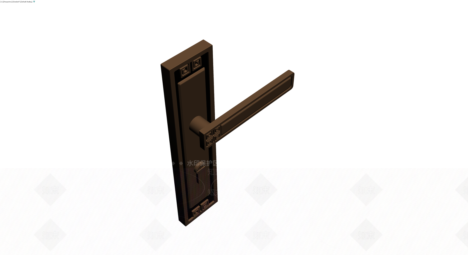 中式回纹装饰门把手3D模型下载【ID:1230114289】