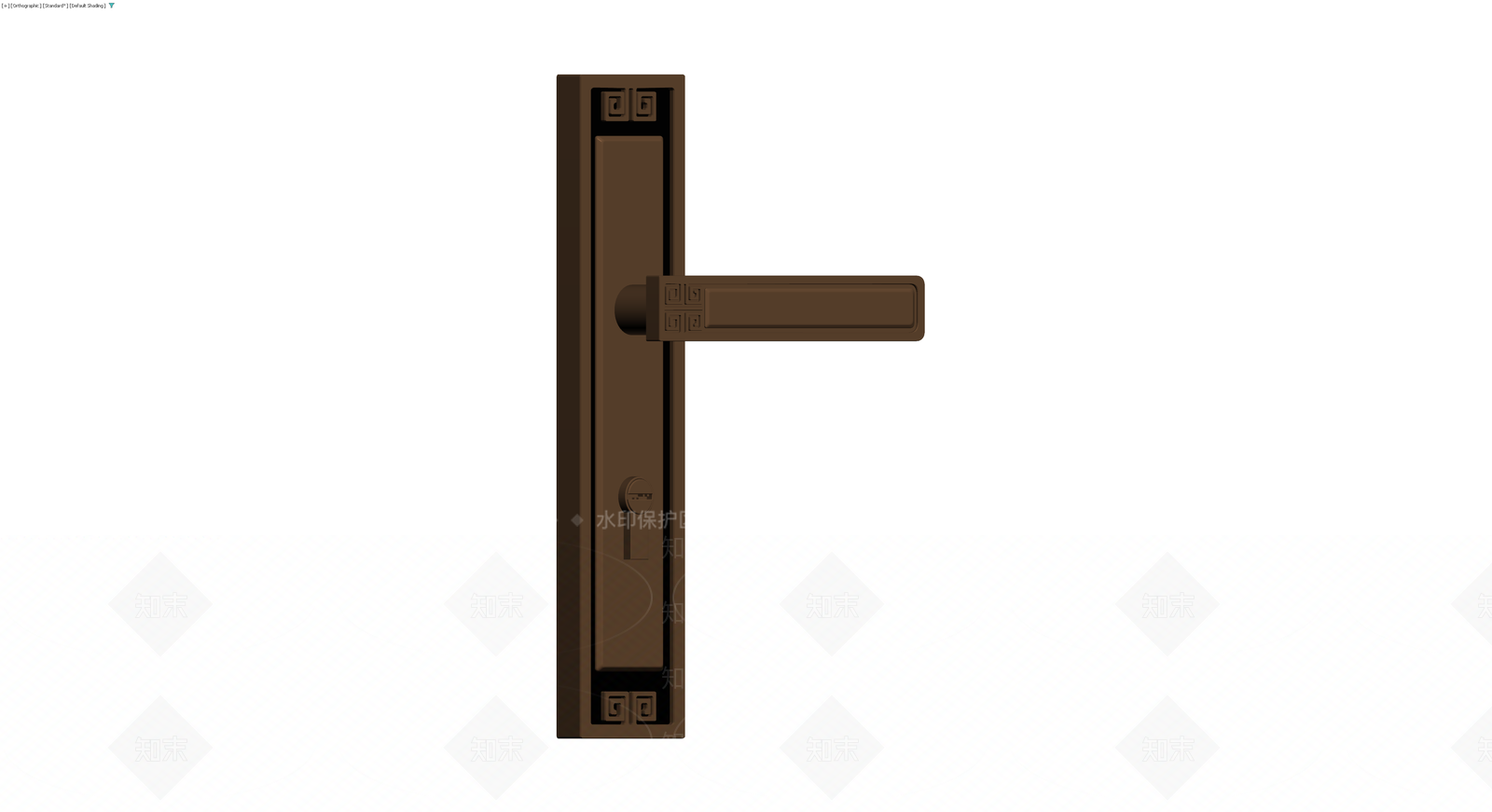 中式回纹装饰门把手3D模型下载【ID:1230114289】