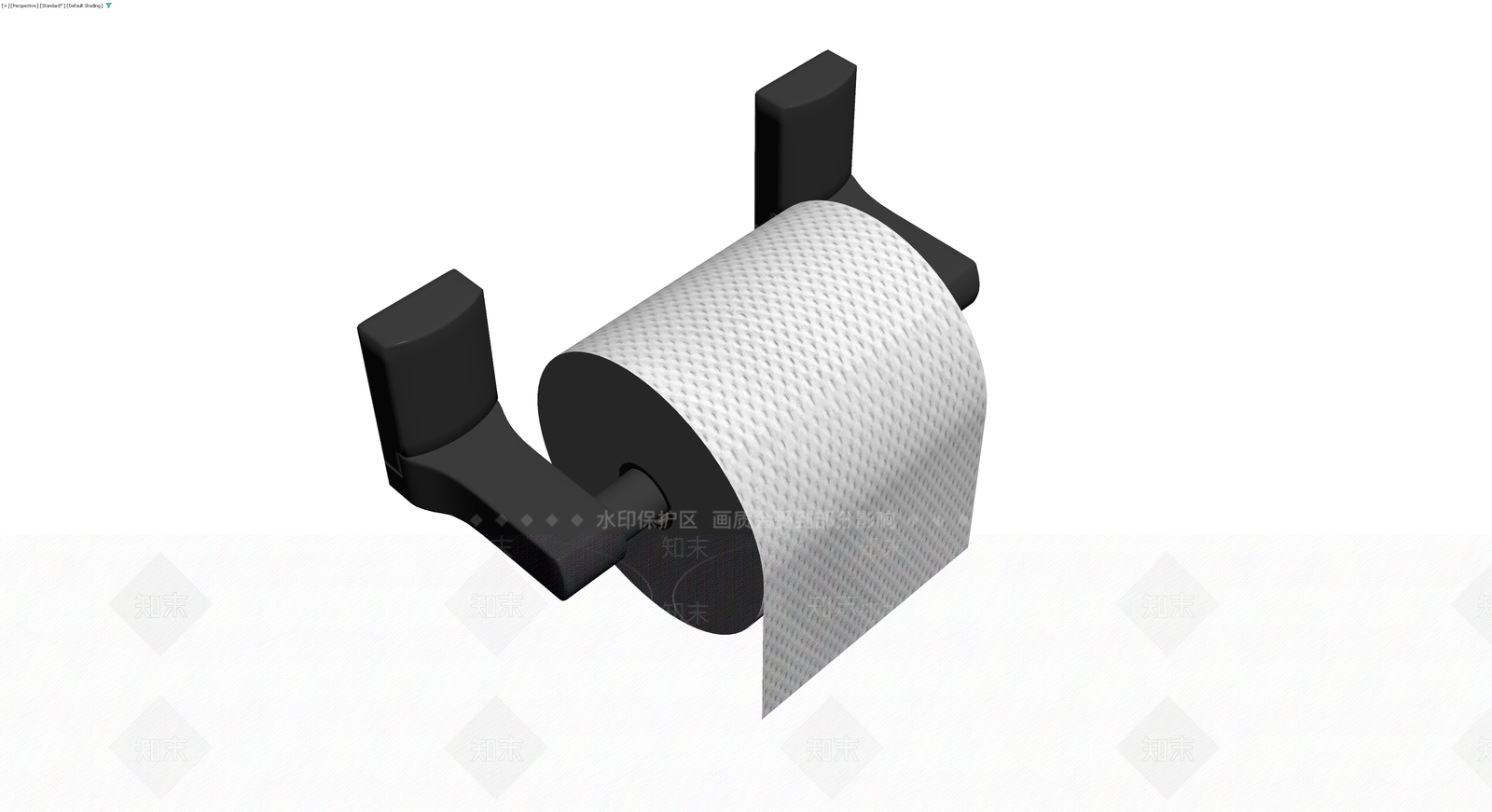 黑色壁挂式卷纸架3D模型下载【ID:1230358351】