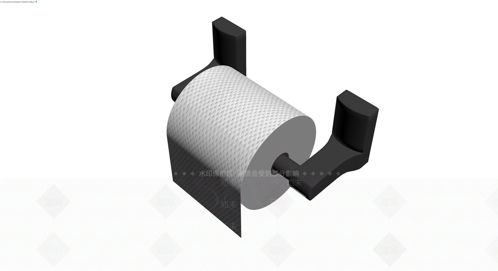 黑色壁挂式卷纸架3D模型下载【ID:1230358351】