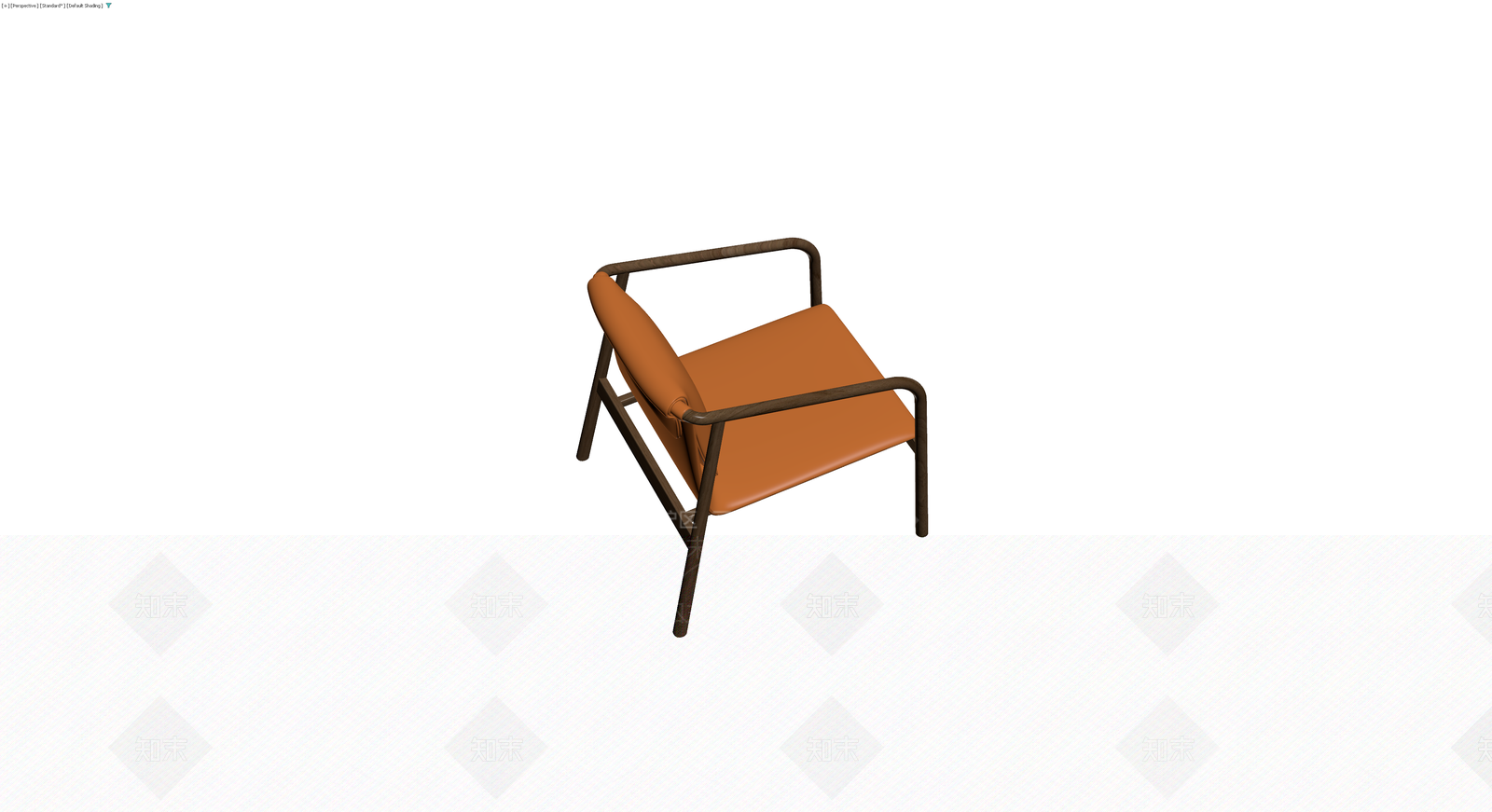 木质框架橙色皮椅3D模型下载【ID:1229922337】