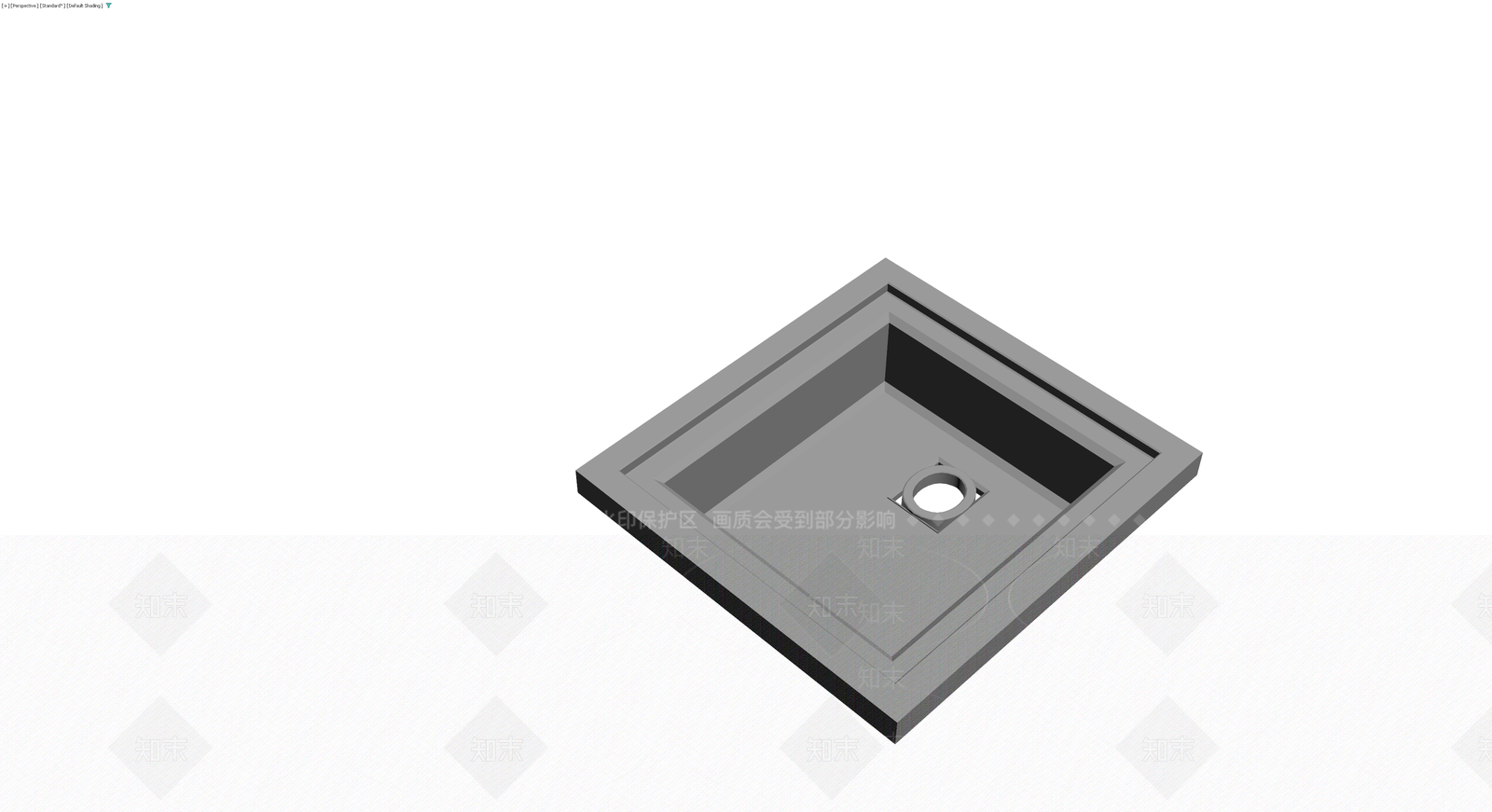 灰色方形淋浴底盘3D模型下载【ID:1230153241】