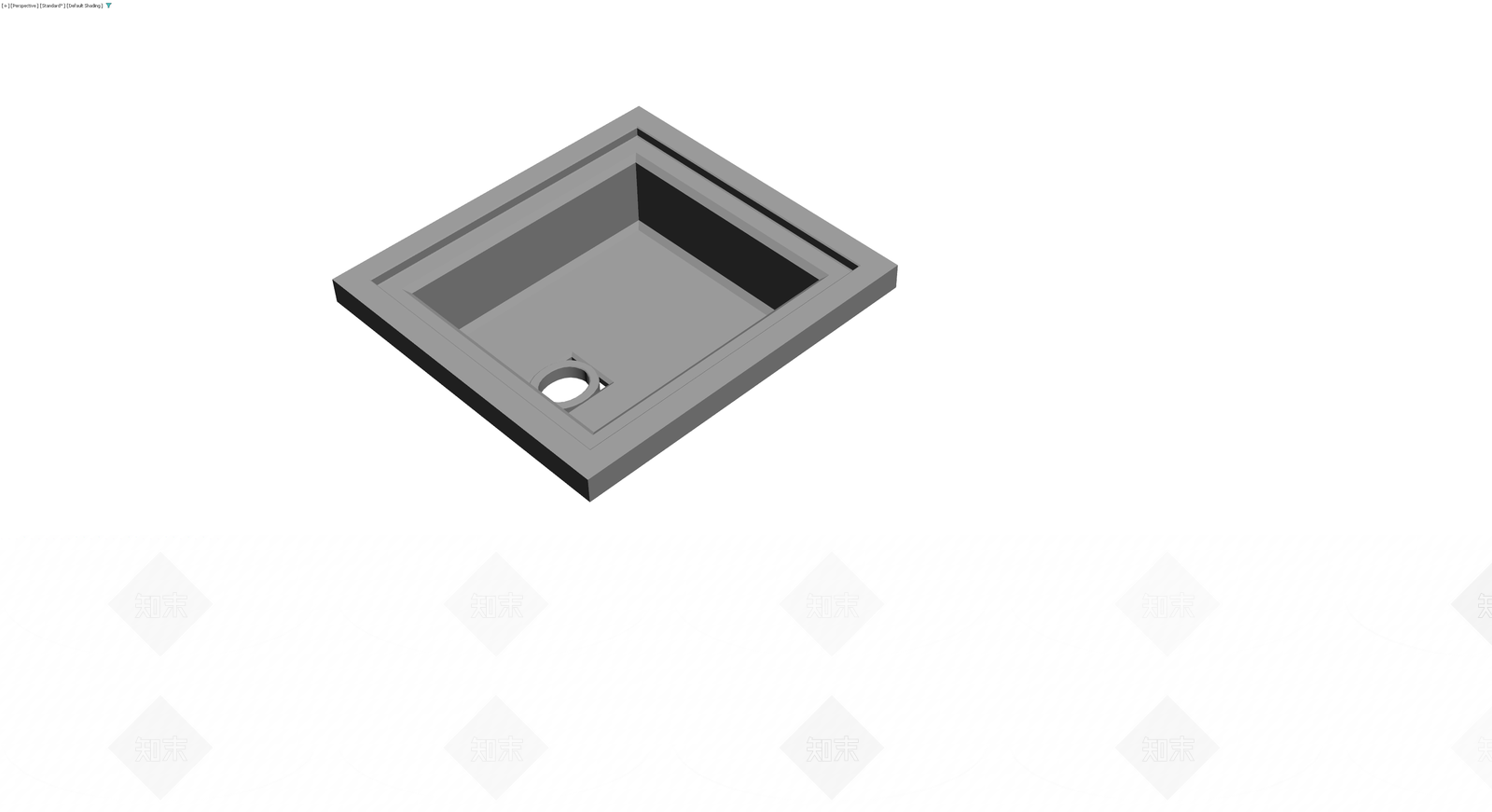 灰色方形淋浴底盘3D模型下载【ID:1230153241】